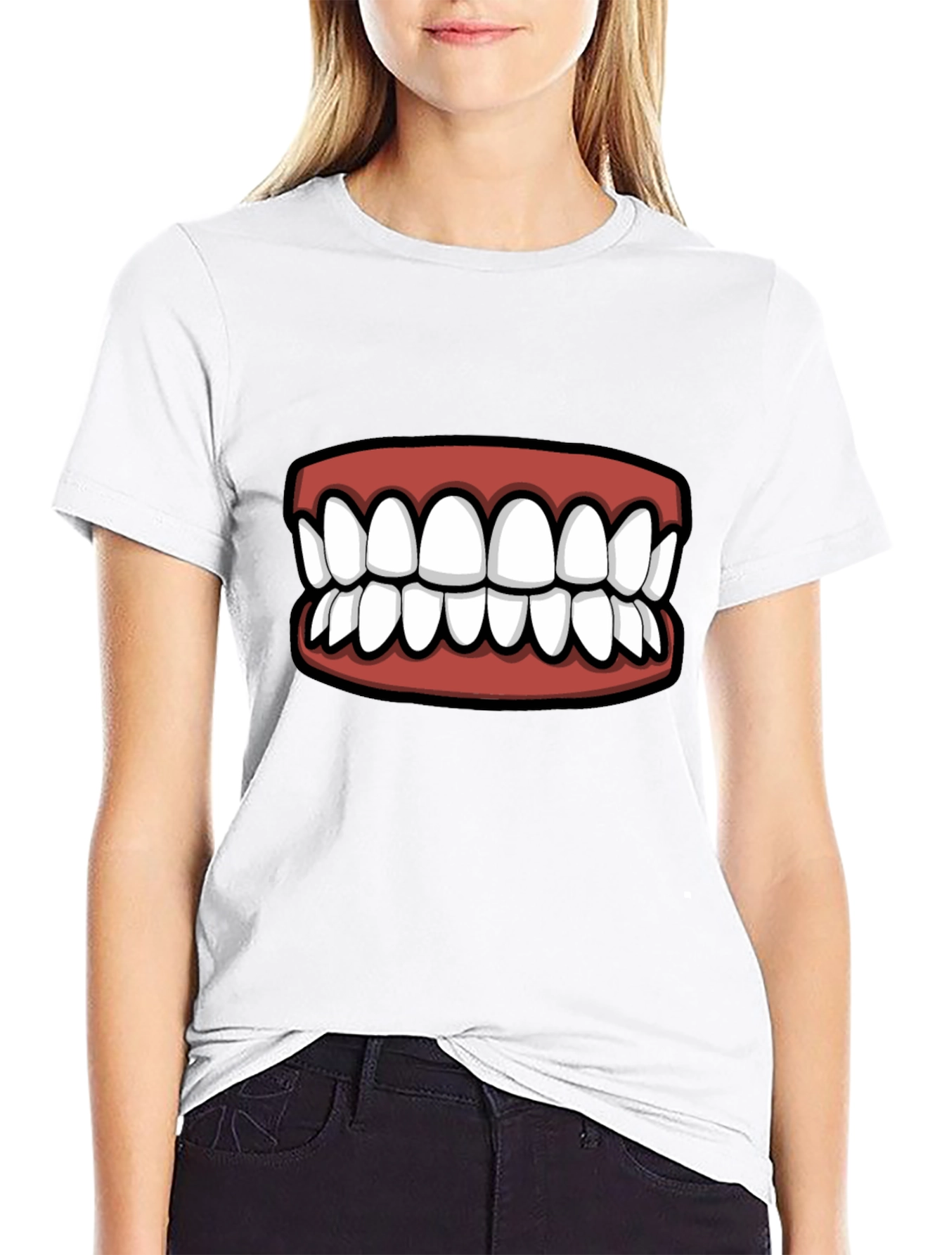 Black Funny Teeth Graphic T-Shirt - Statement Tee view 9