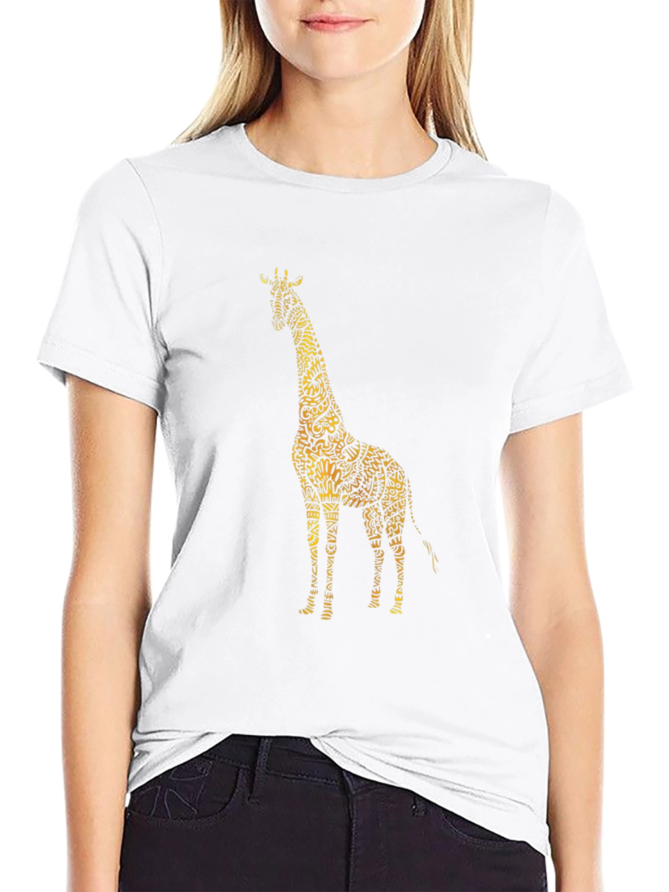Black Giraffe Graphic T-Shirt - Stylish Animal Print Tee view 9