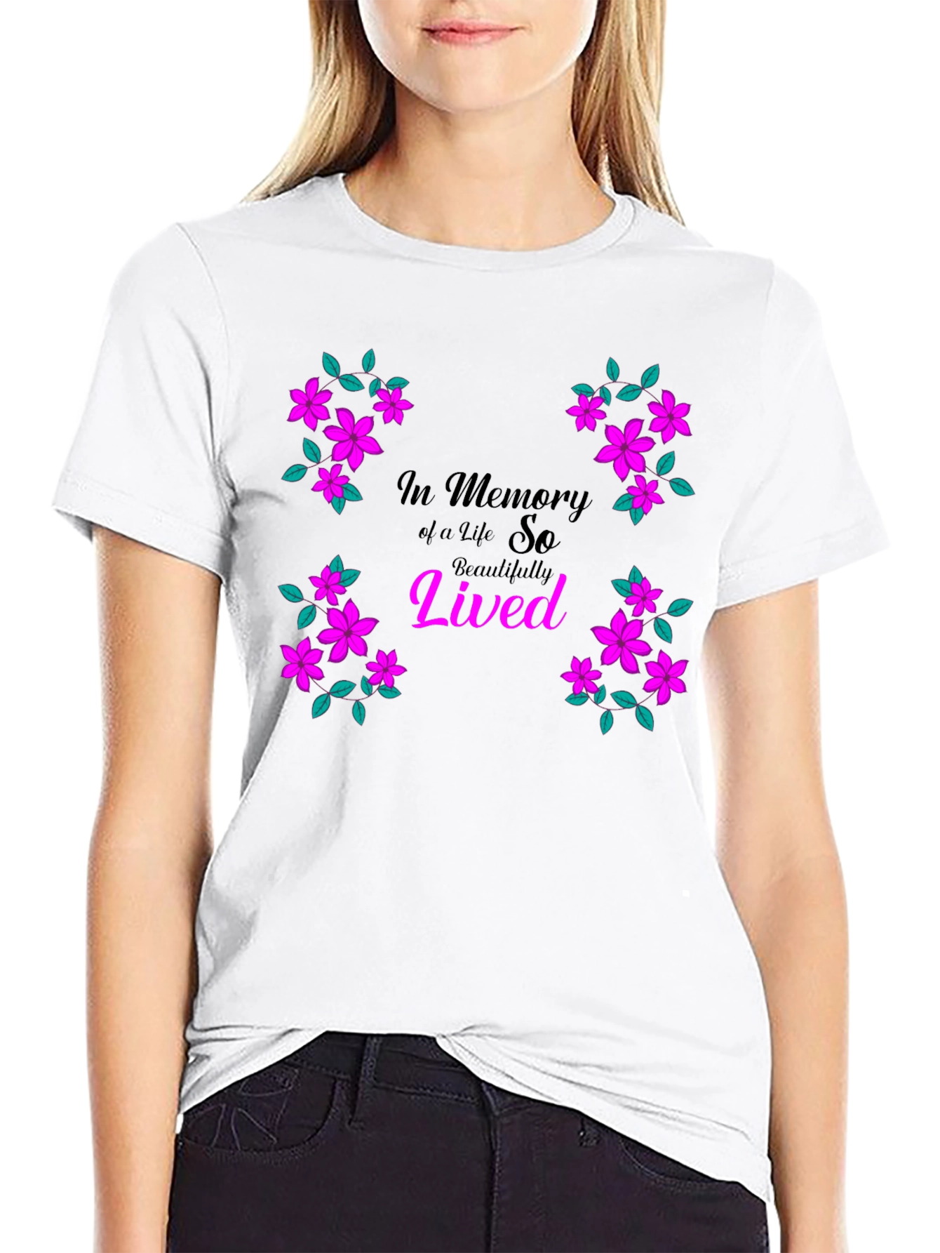 Black In Memory Of a Life So Beautifully Lived T-Shirt view 9