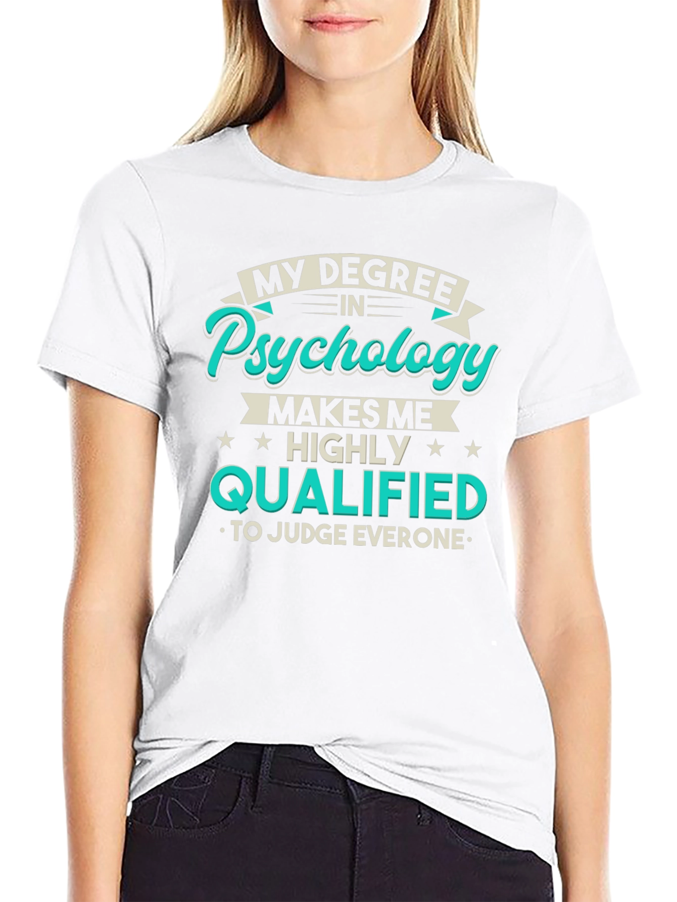 Black Psychology Degree Humor T-Shirt view 9