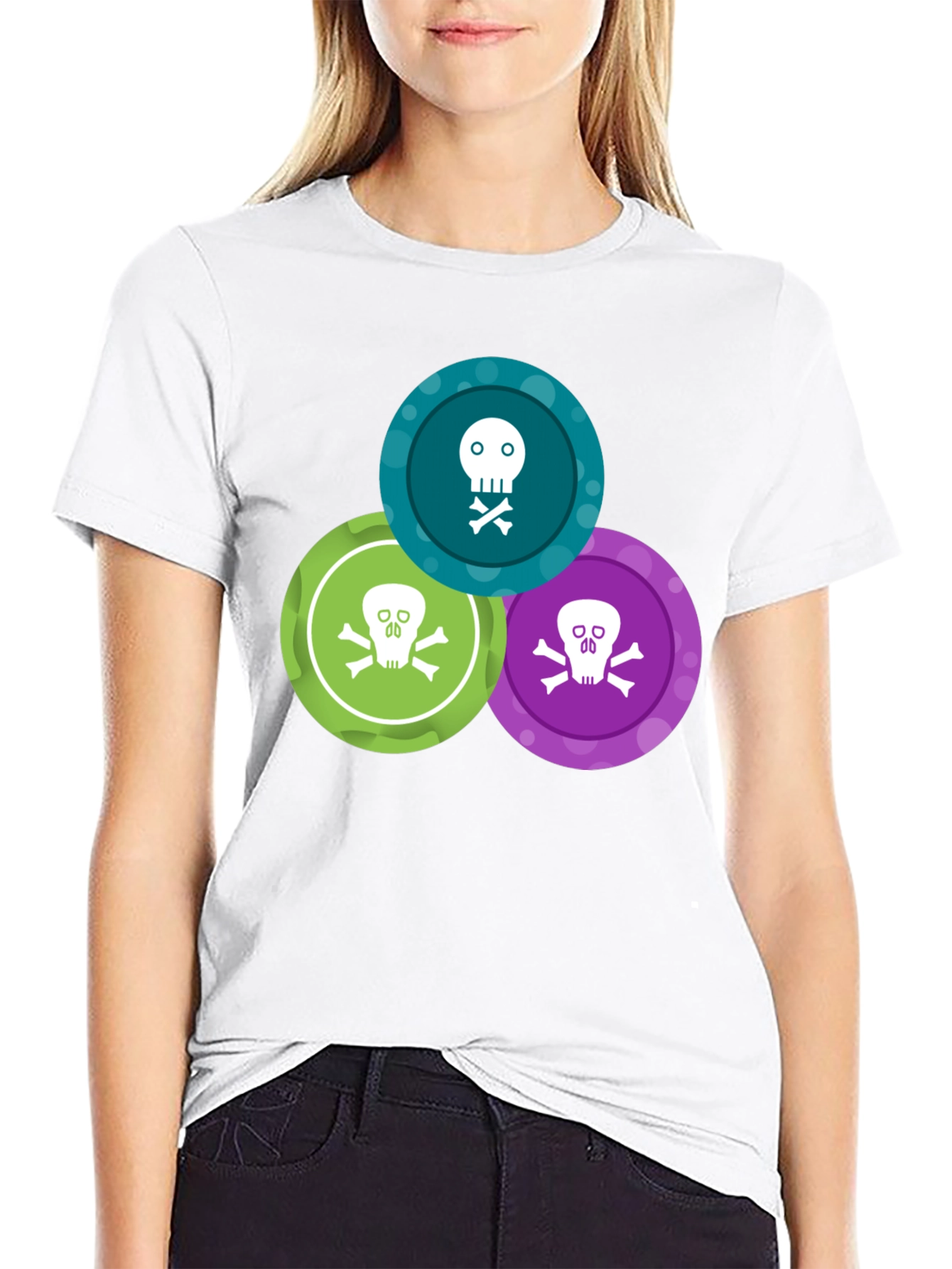 Black Skull & Crossbones T-Shirt - Graphic Print Tee view 9