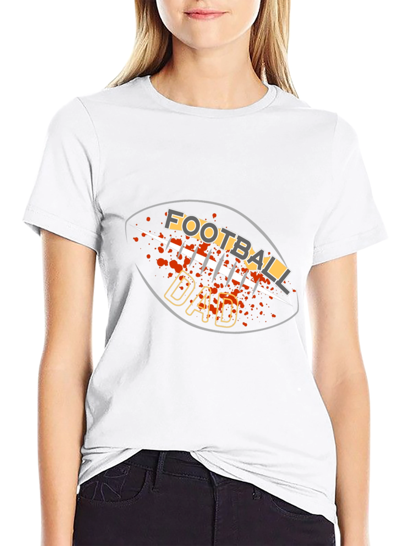 Black Football Dad Graphic T-Shirt - Black Tee view 9