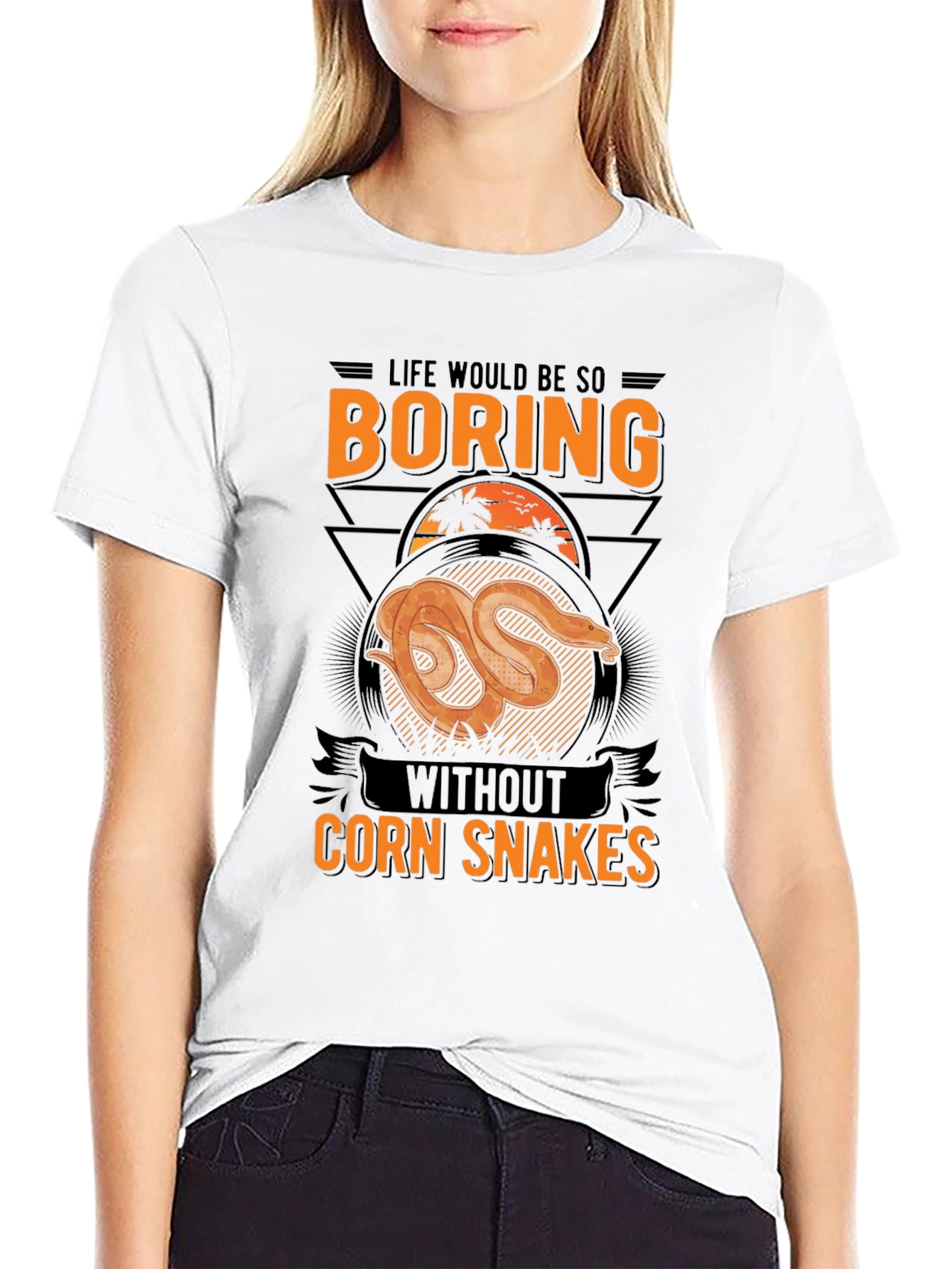 Black Boring Without Corn Snakes T-Shirt view 9