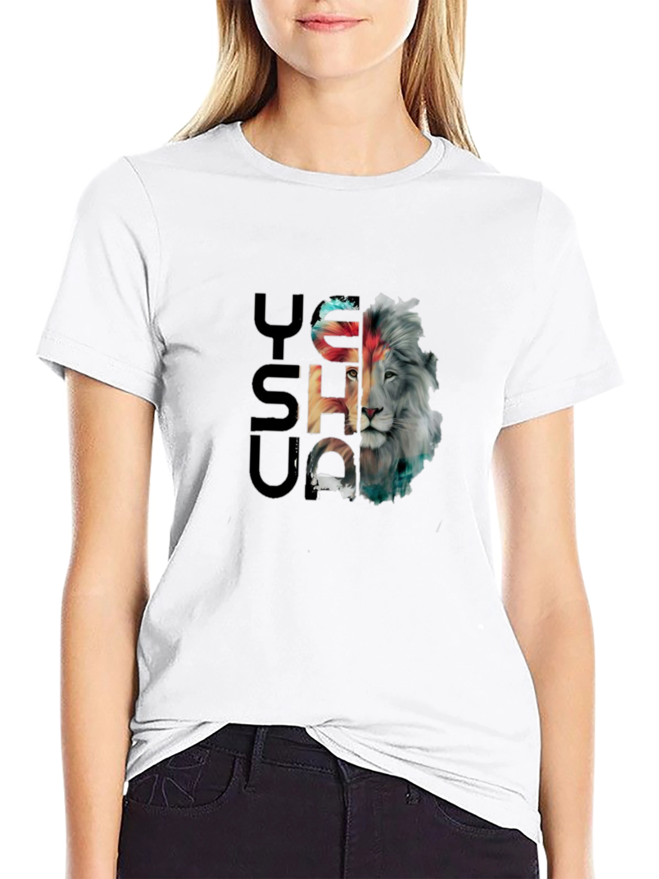 Black Yusha Lion Graphic Black Tee view 9