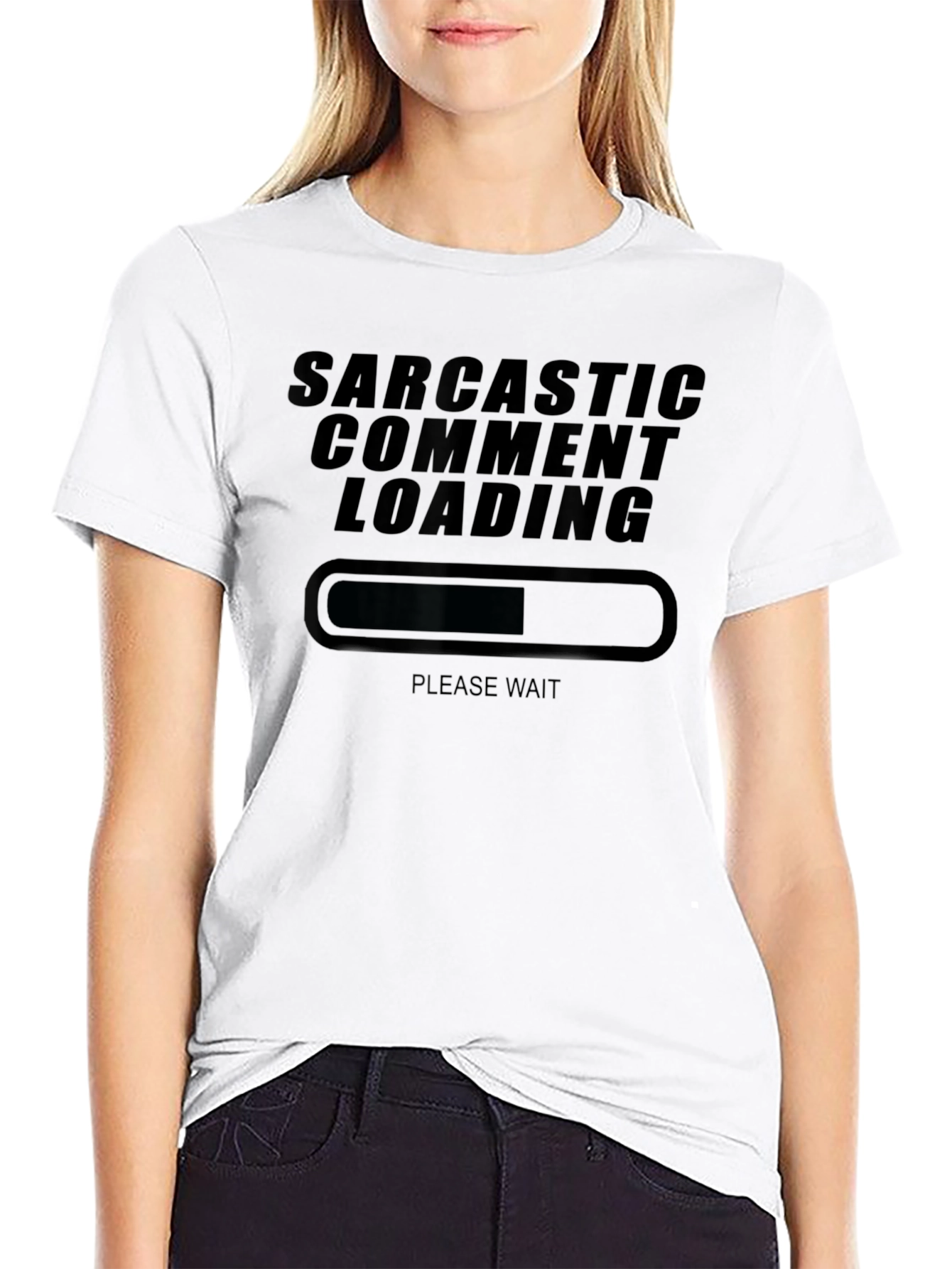 Black Sarcastic Comment Loading T-Shirt Funny Humor Tee view 9