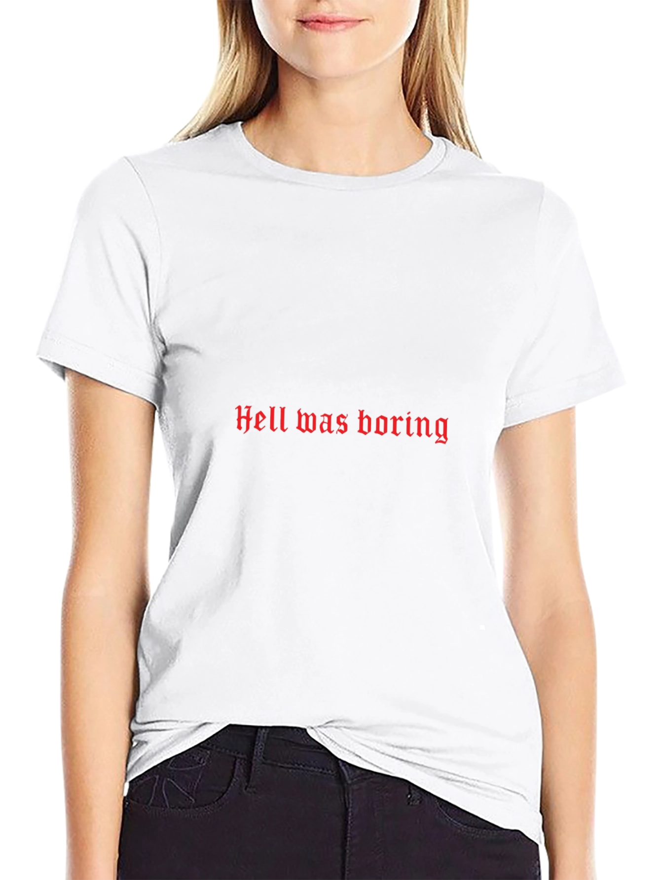 Black Hell Was Boring Graphic T-Shirt - Black view 9