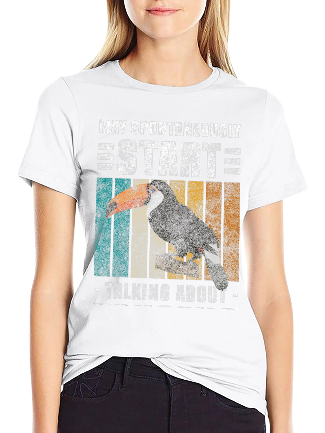 Black Toucan Enthusiast Tee: May Spontaneously Start Talking! view 9