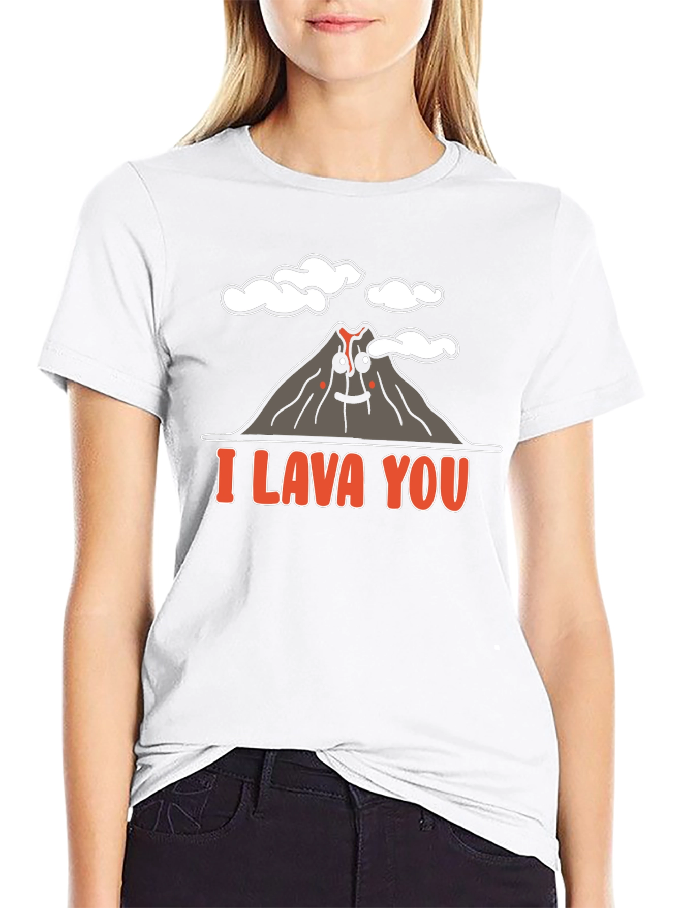 Black I Lava You Graphic T-Shirt - Volcano Love Pun view 9
