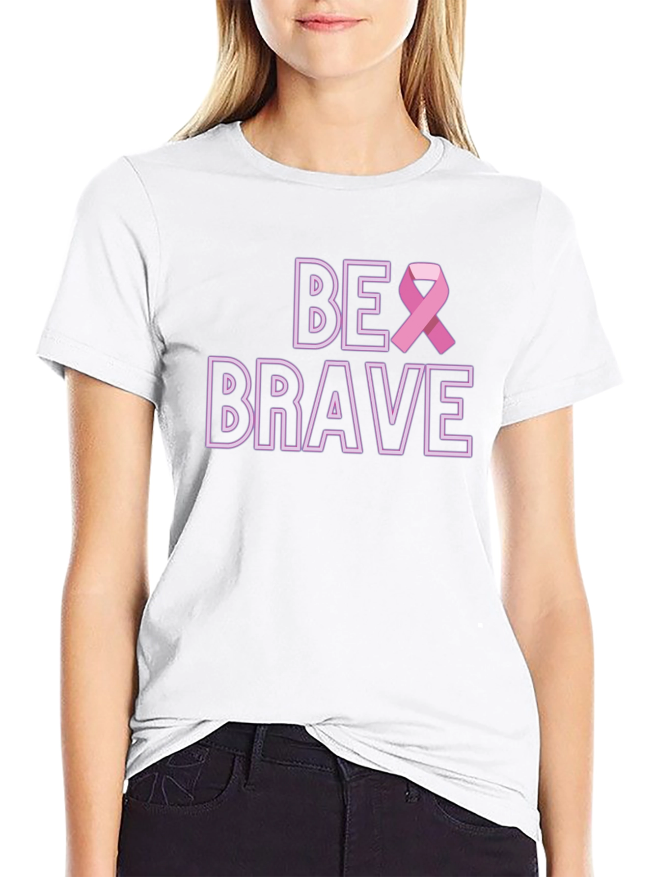 Black Be Brave Cancer Awareness T-Shirt view 9