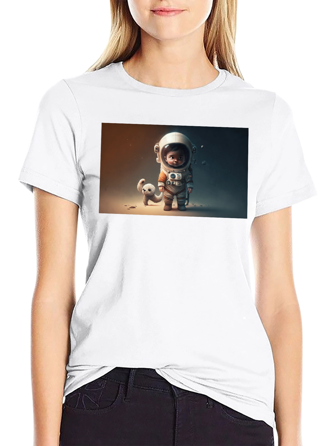 Black Astronaut & Friend Graphic Tee - Black view 9