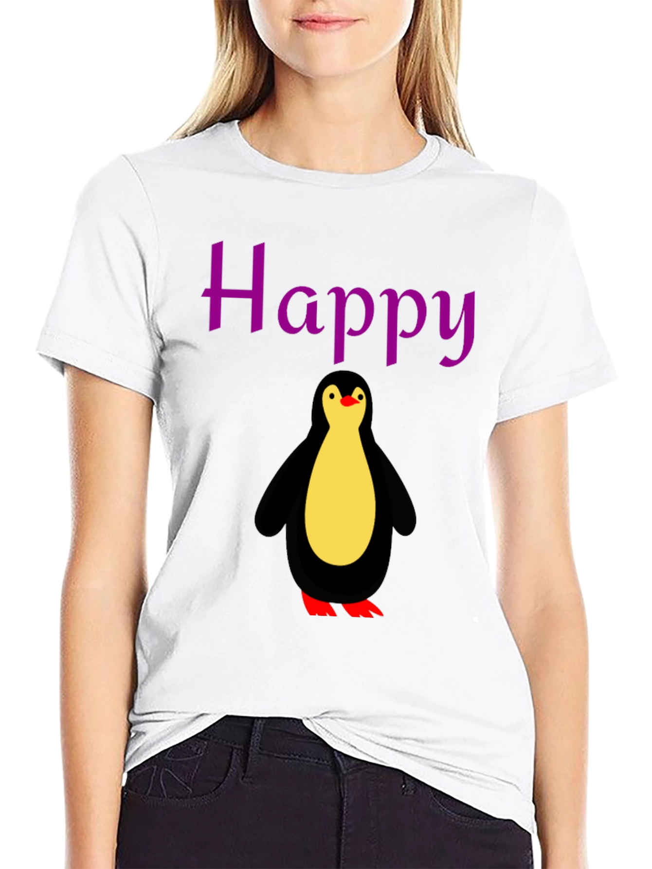 Black Happy Penguin Graphic Tee - Black view 9