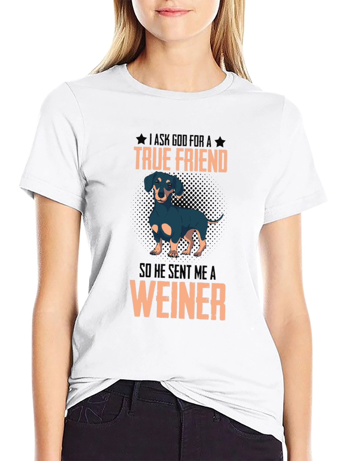 Black True Friend Dachshund T-Shirt view 9