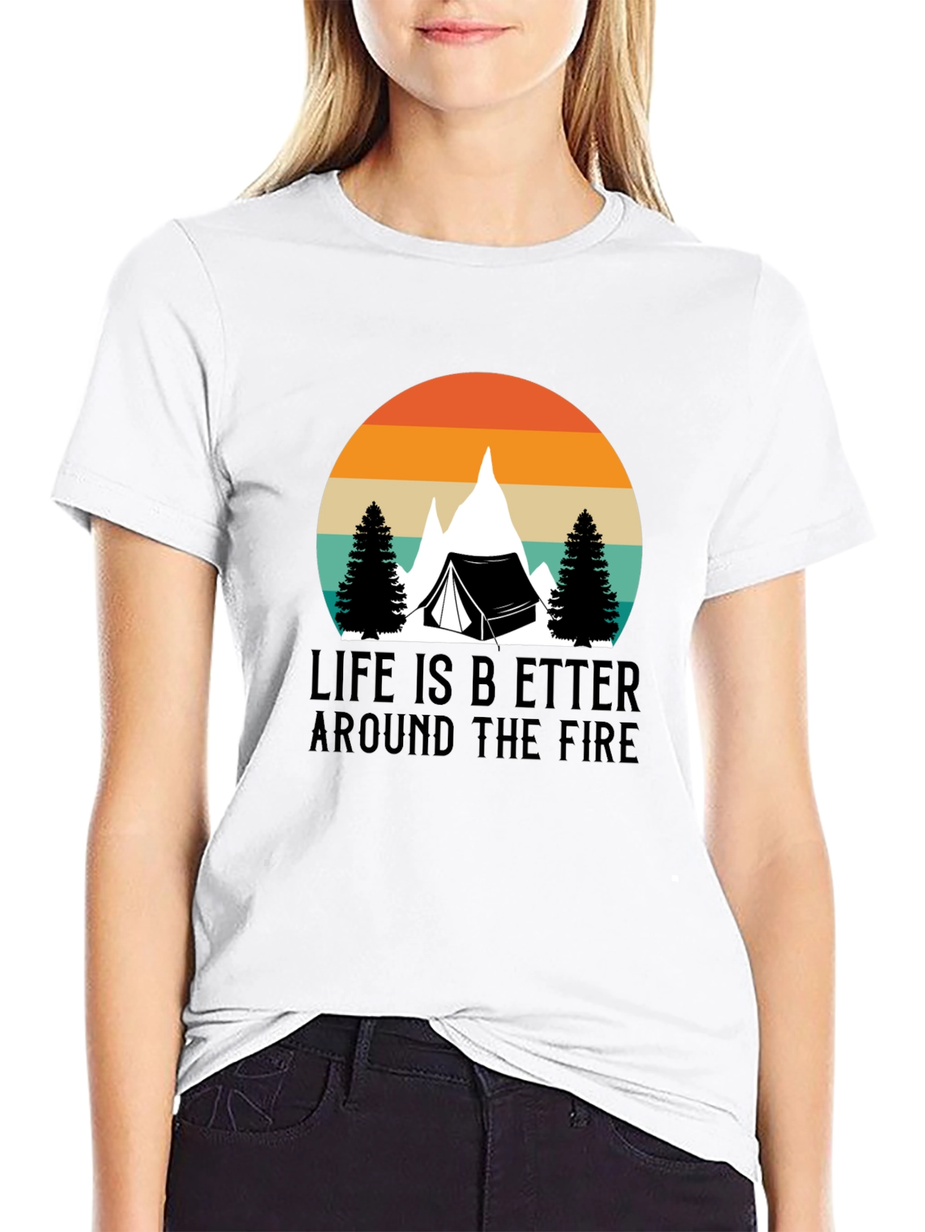Black Life is Better Around the Fire Black Camping T-Shirt view 9