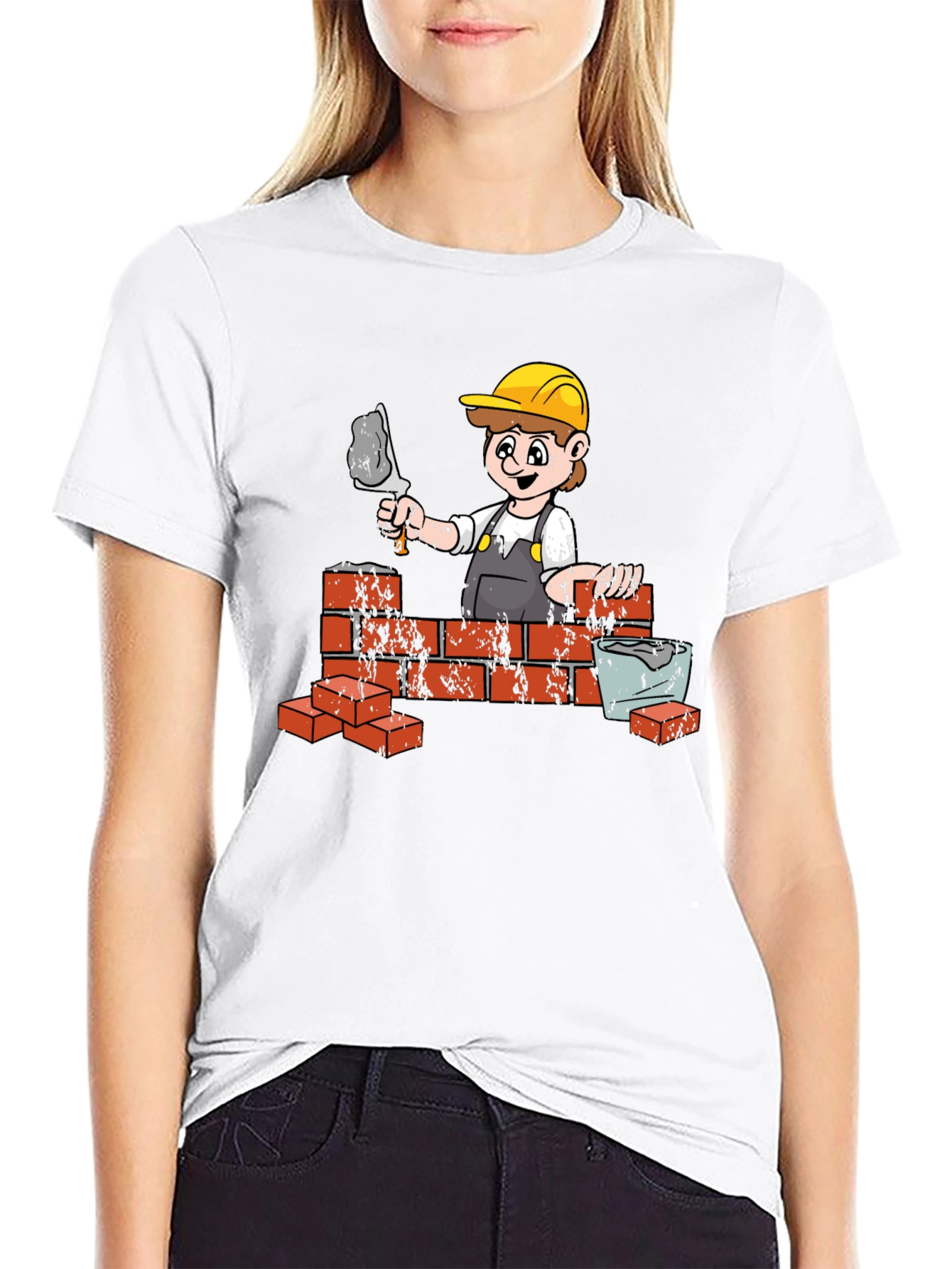 Black Construction Worker Graphic Tee view 9