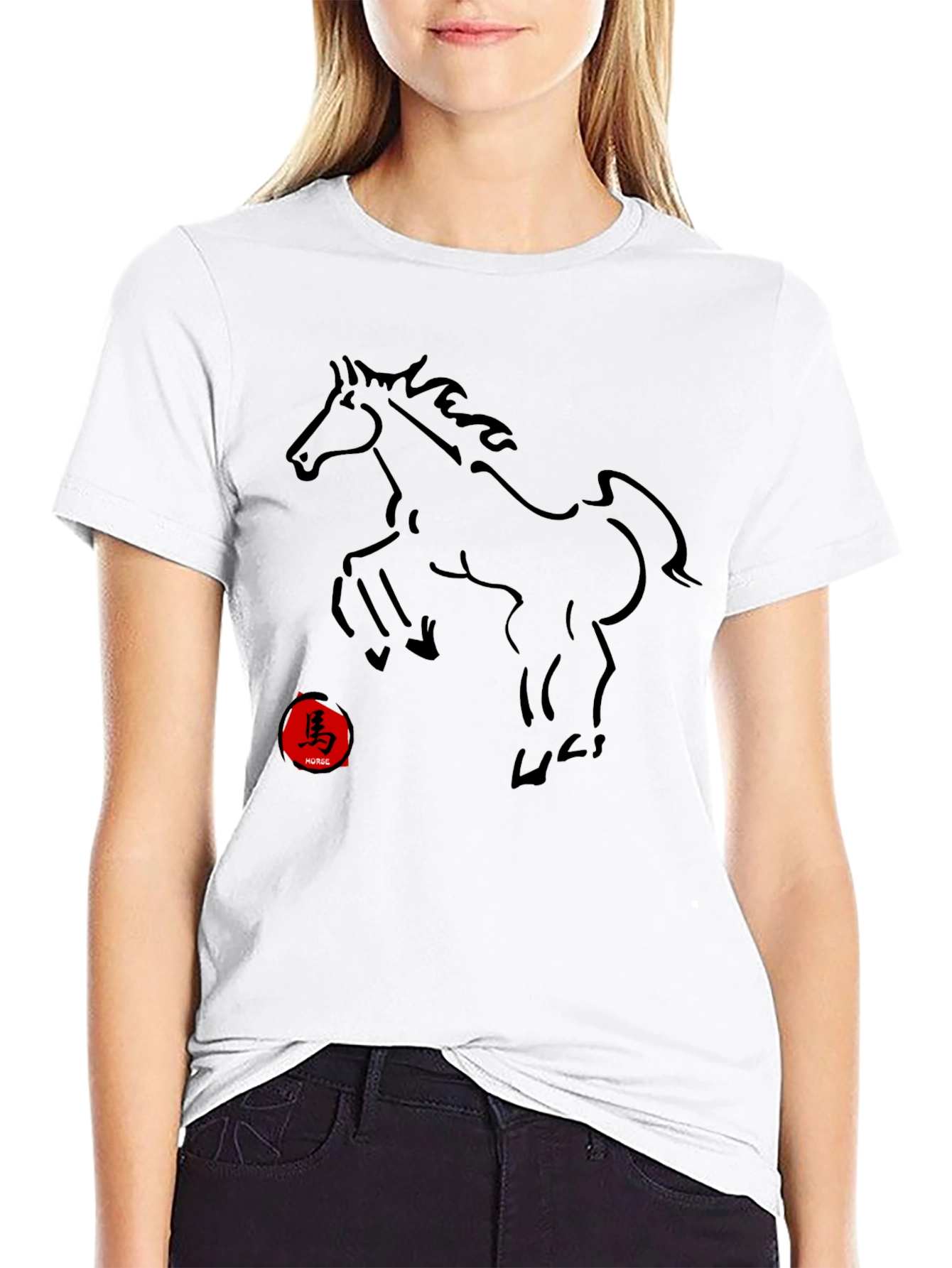 Black Black Horse Graphic Tee - Year of the Horse Design view 9