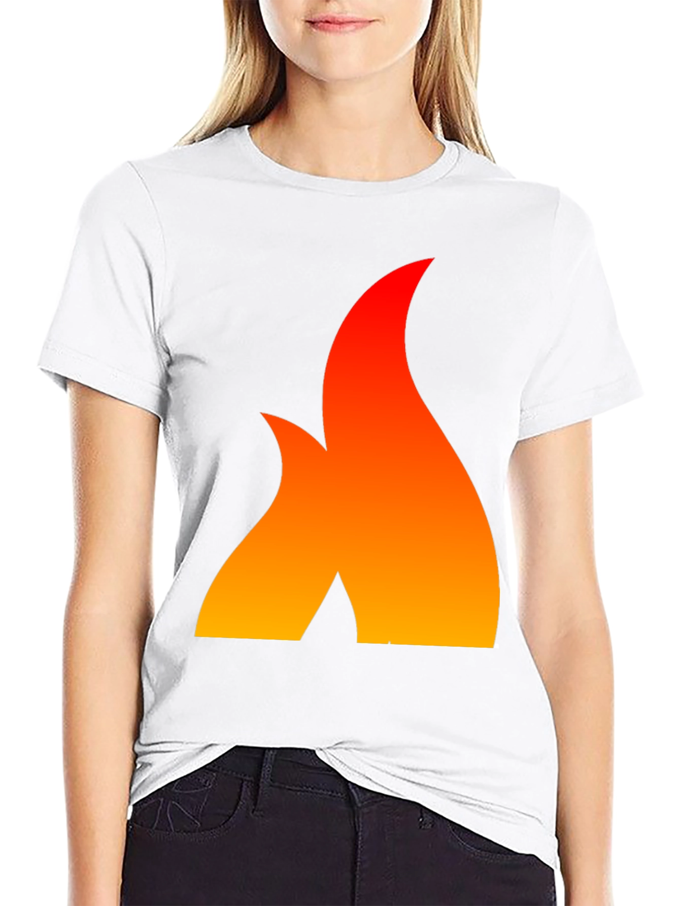 Black Fiery Flame Graphic Tee - Bold Statement Shirt view 9