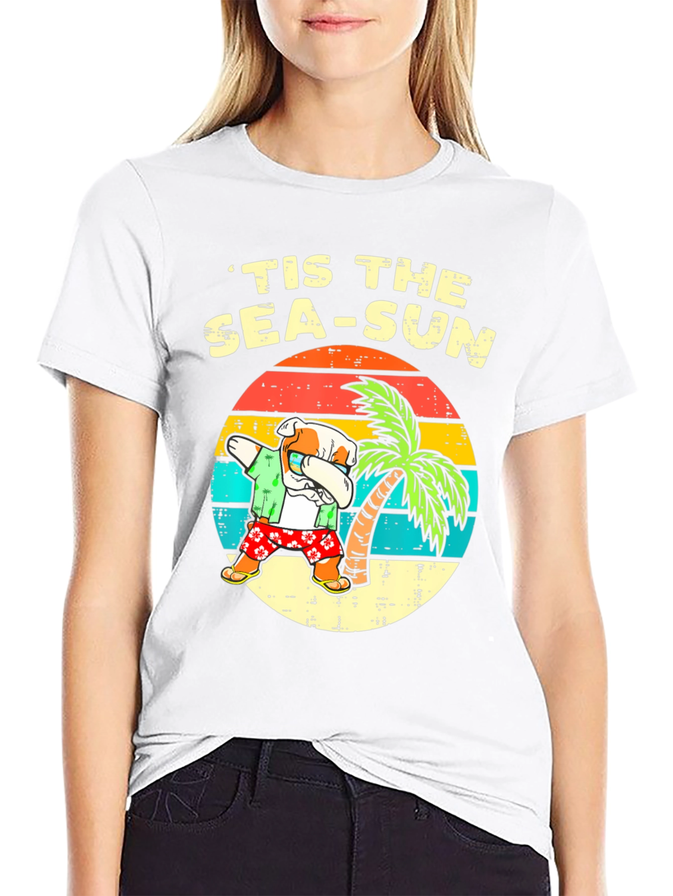 Black 'Tis the Sea-Sun' Graphic T-Shirt view 9