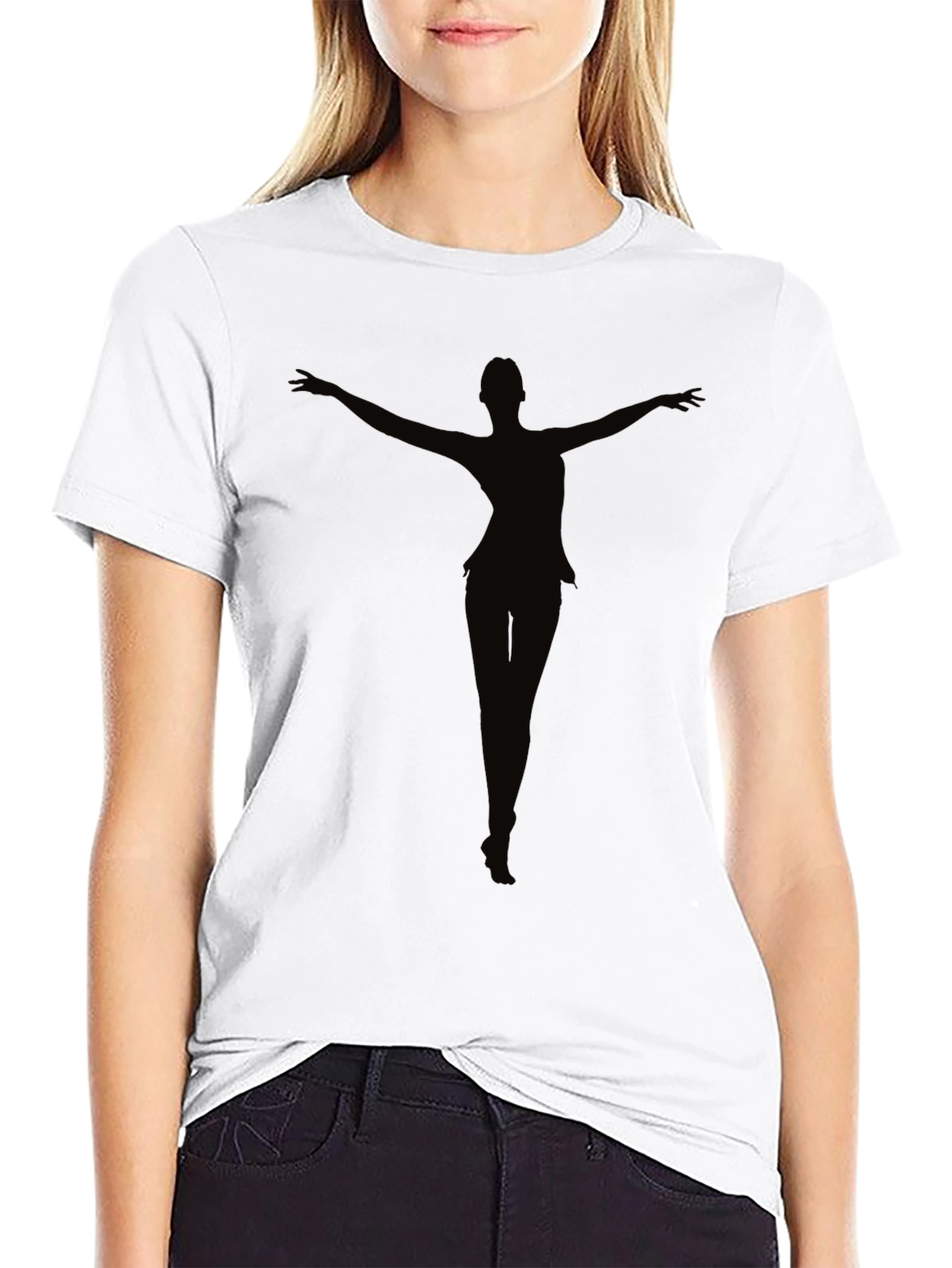 Black Black Silhouette Dancer Graphic Tee view 9