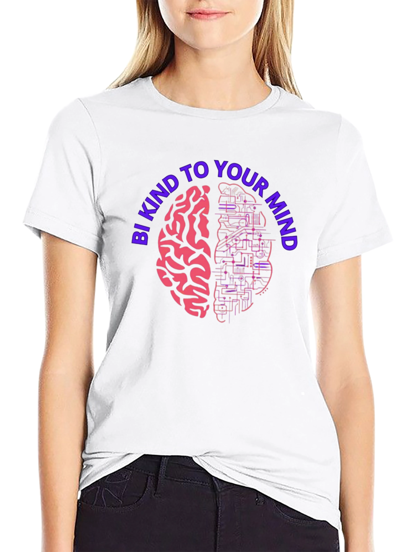 Black Be Kind To Your Mind Graphic Tee - Brain Circuit Design view 9