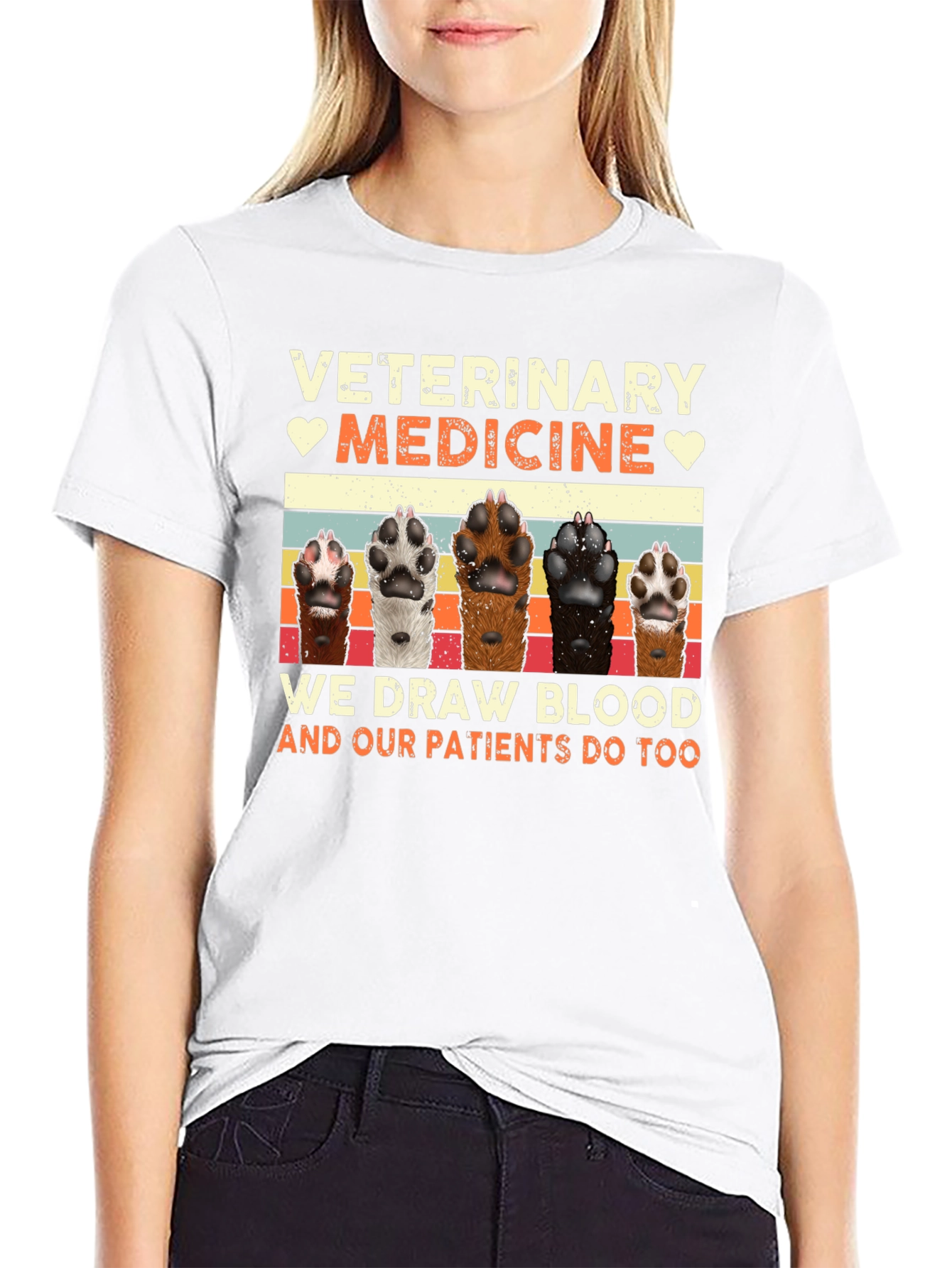 Black Veterinary Medicine Pet Paw T-Shirt view 9