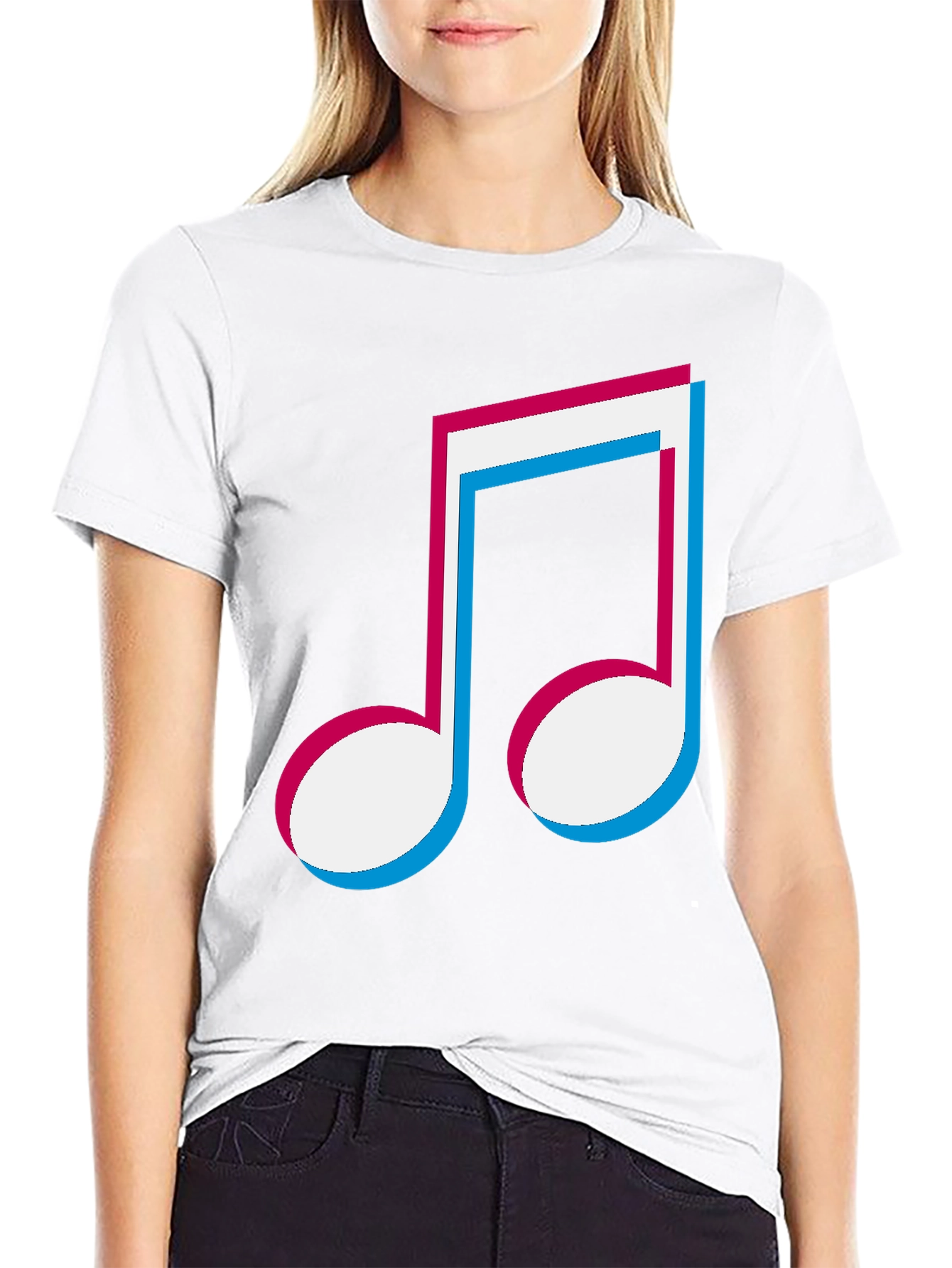 Black Musical Note Graphic Tee - Black T-Shirt view 9