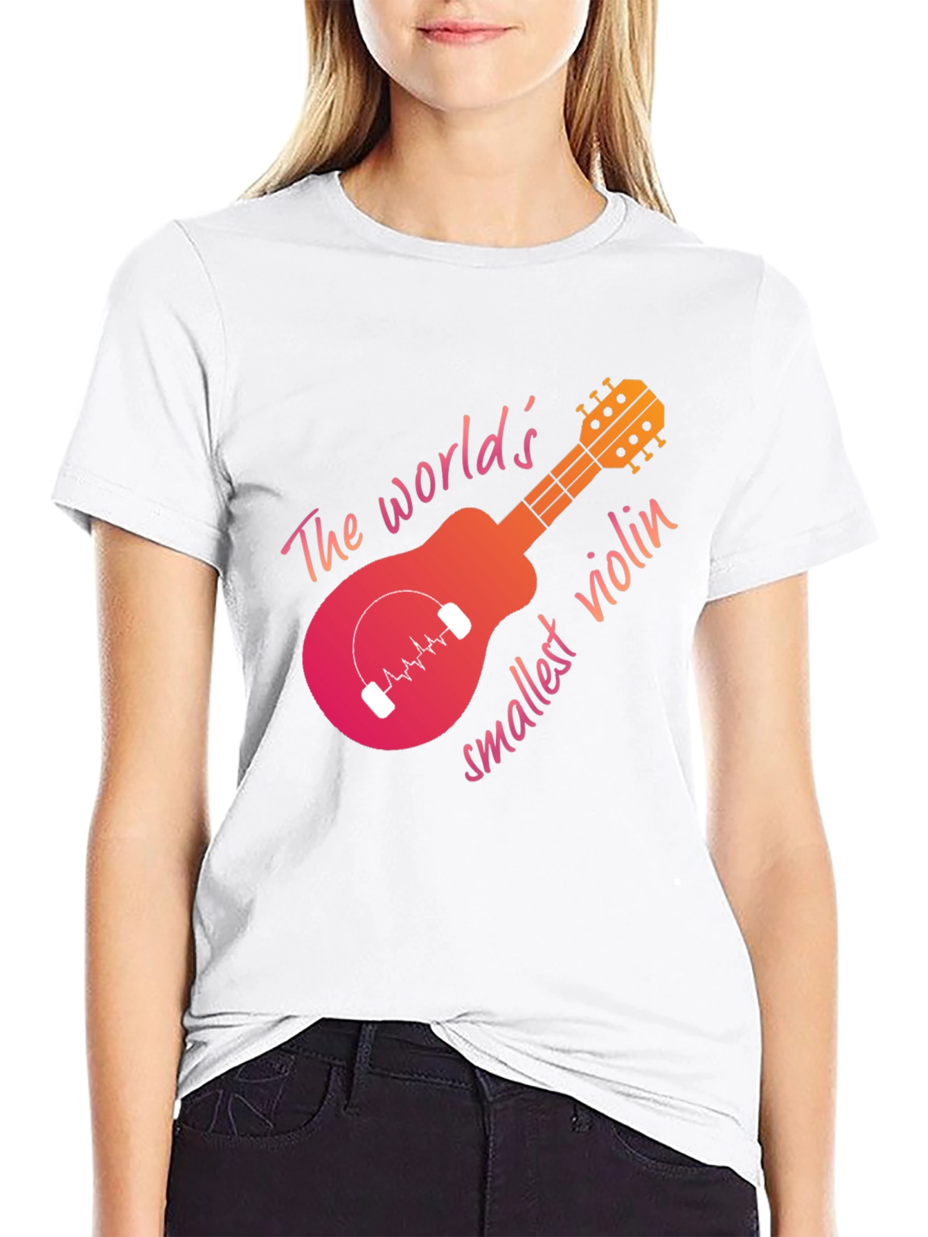 Black World's Smallest Violin Graphic Tee - Black view 9