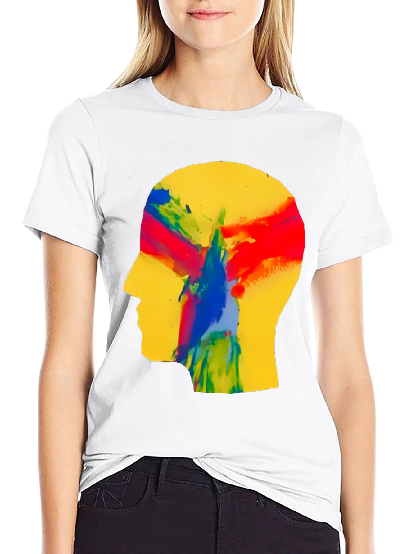 Black Abstract Mind T-Shirt - Artistic Expression view 9