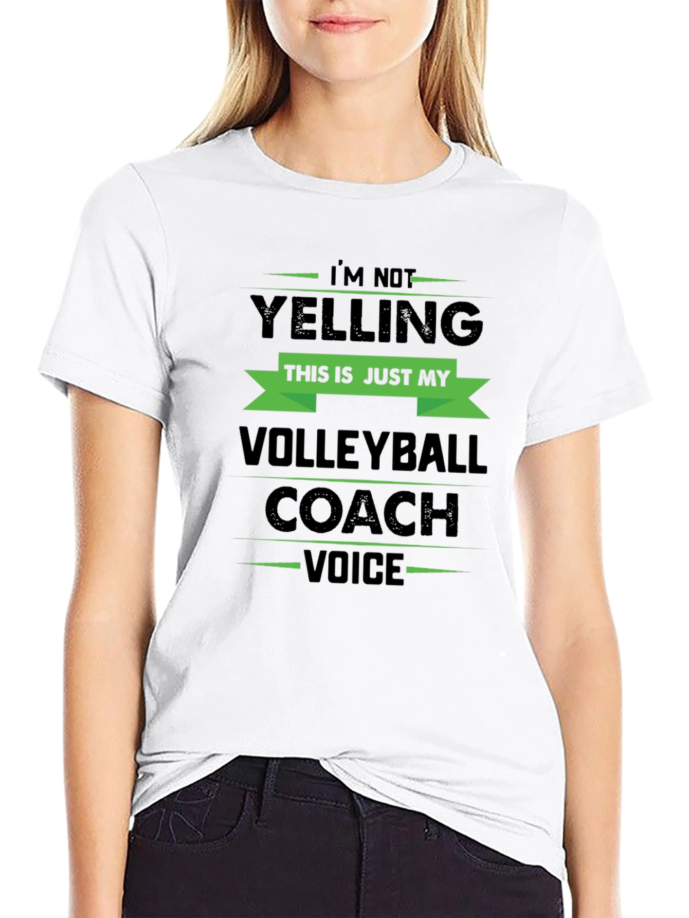 Black Volleyball Coach Voice T-Shirt view 9