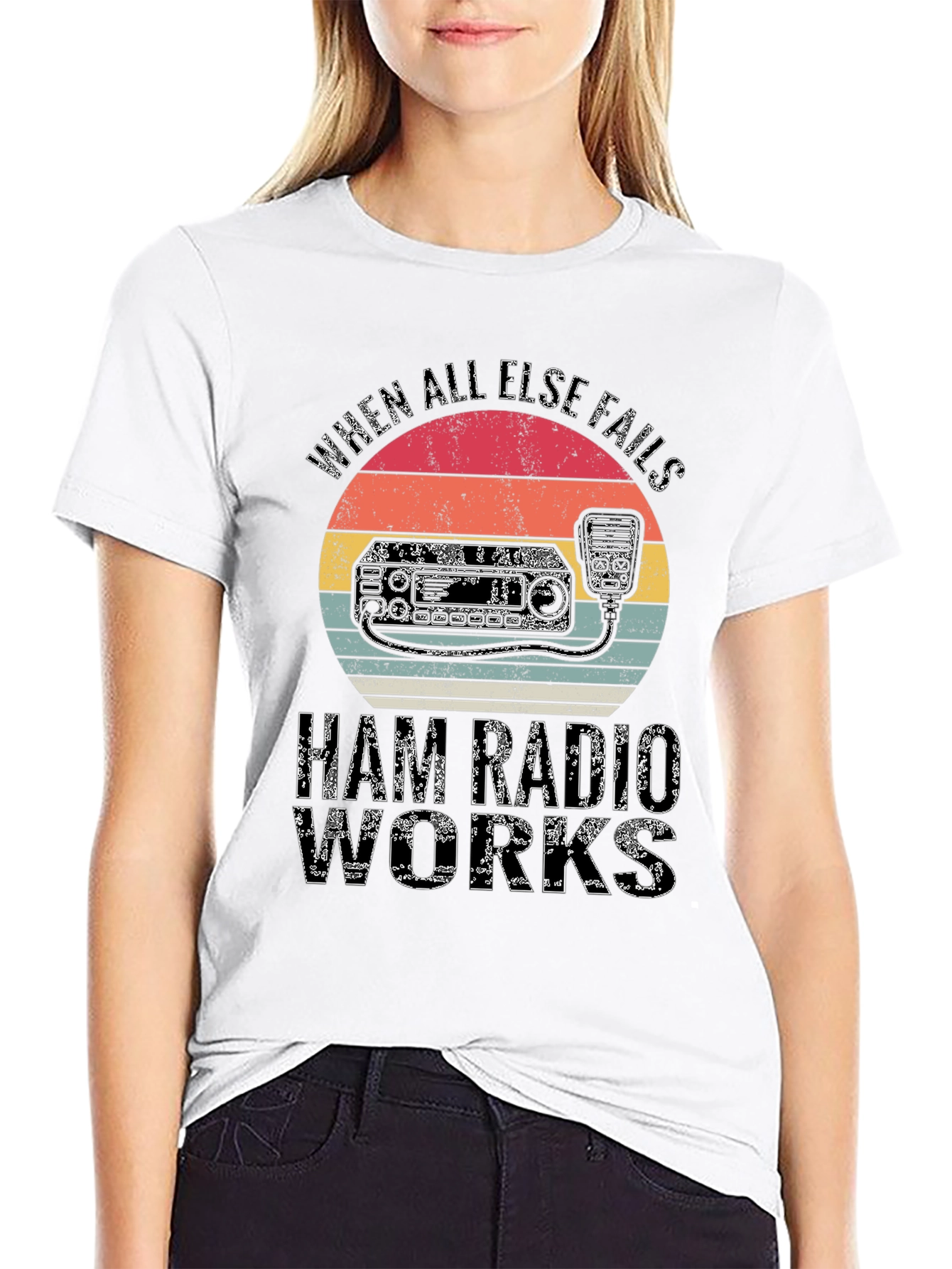 Black Ham Radio T-Shirt - When All Else Fails Ham Radio Works view 9