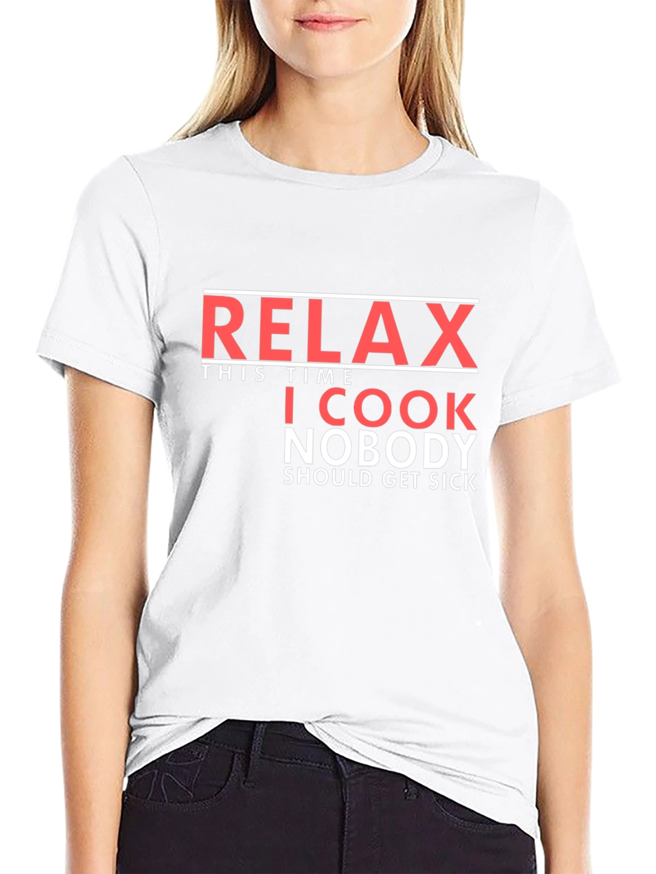 Black Relax, I Cook: Novelty Graphic T-Shirt view 9