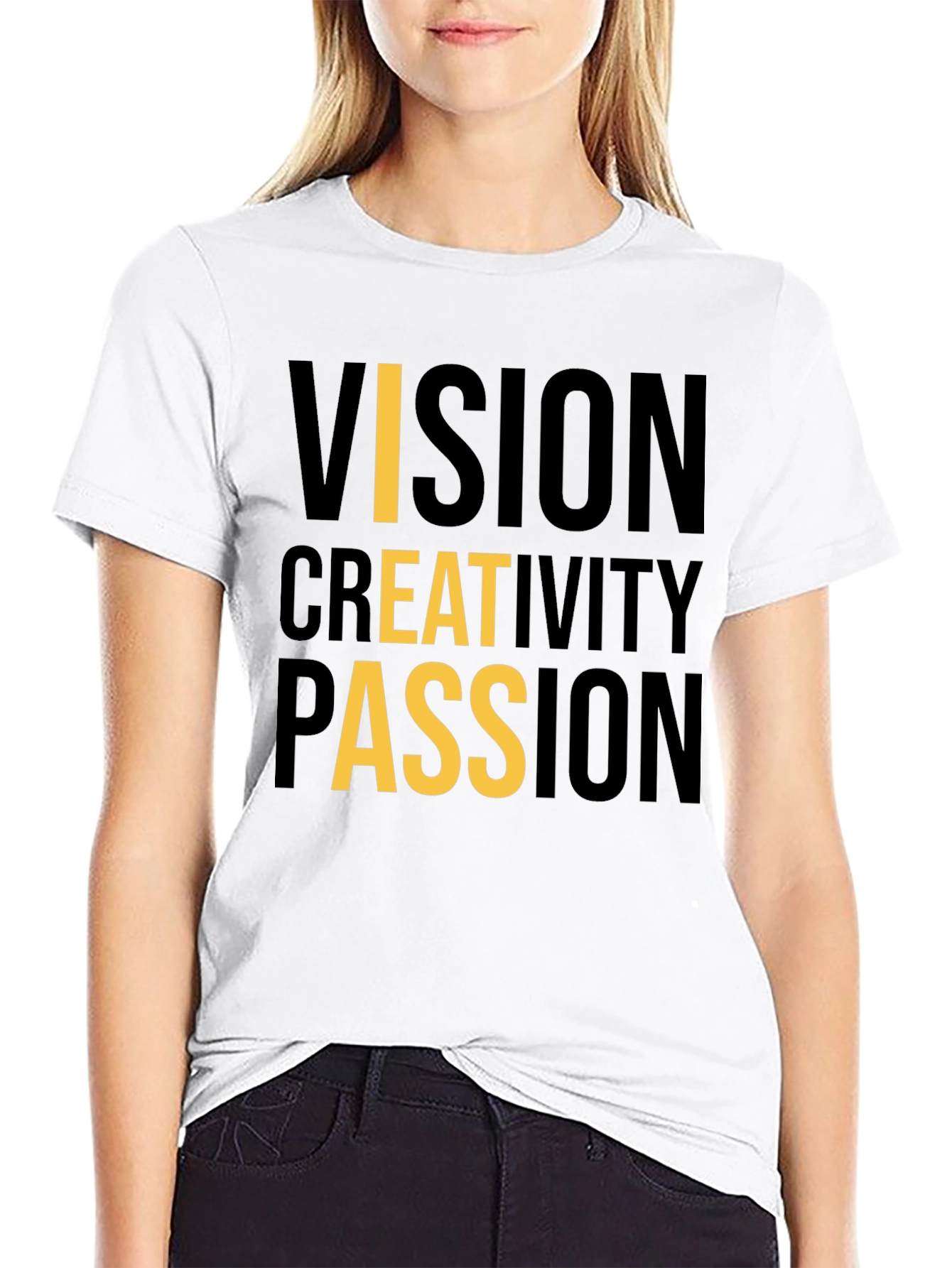 Black Vision Creativity Passion Black Graphic Tee view 9