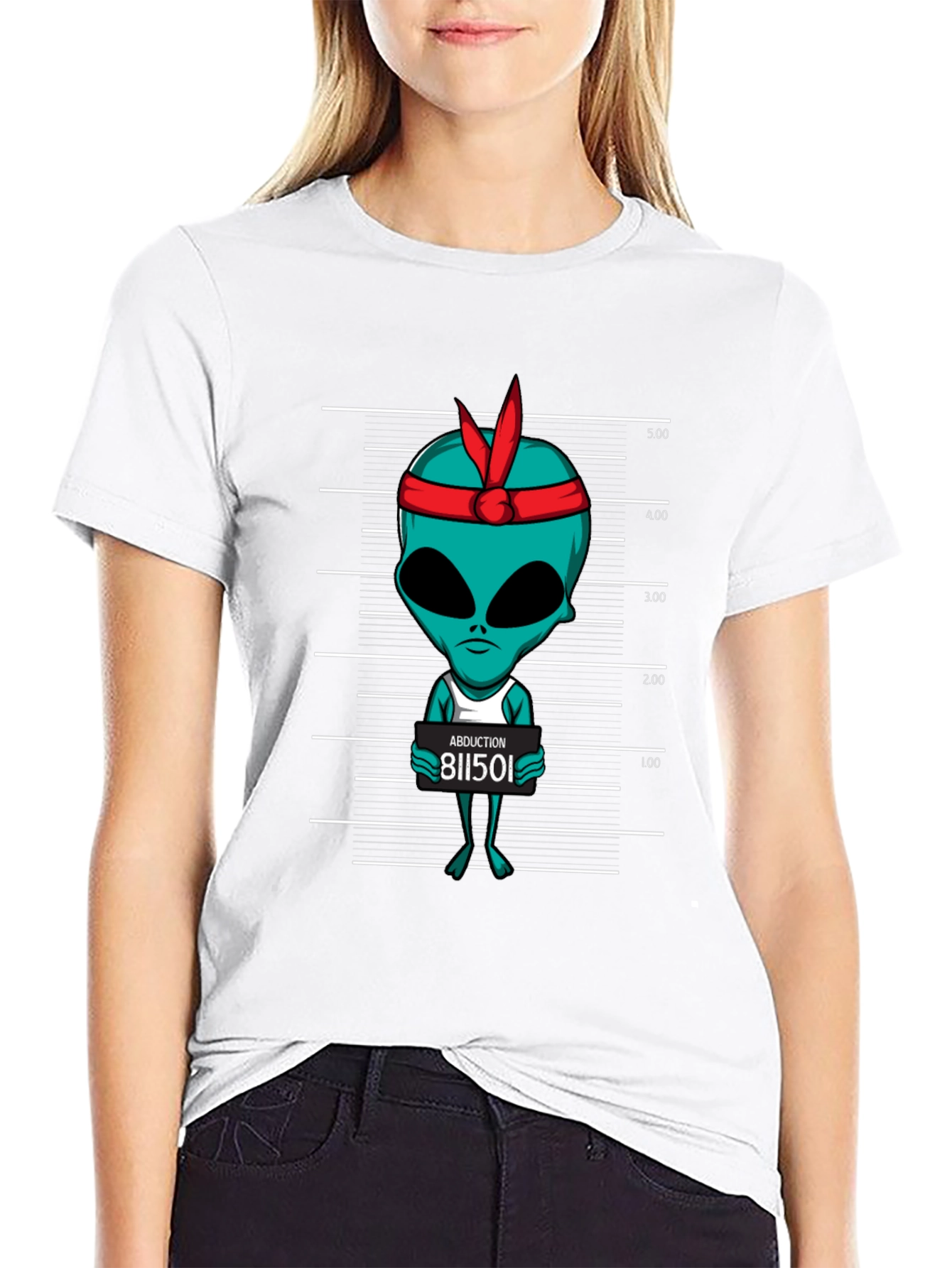 Black Alien Mugshot Graphic Tee - Abduction T-Shirt view 9