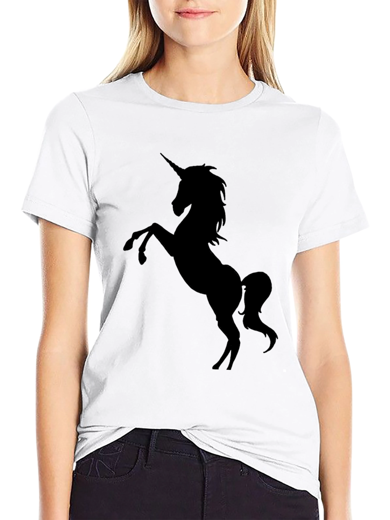 Black Unicorn Graphic Tee - Black Cotton T-Shirt view 9