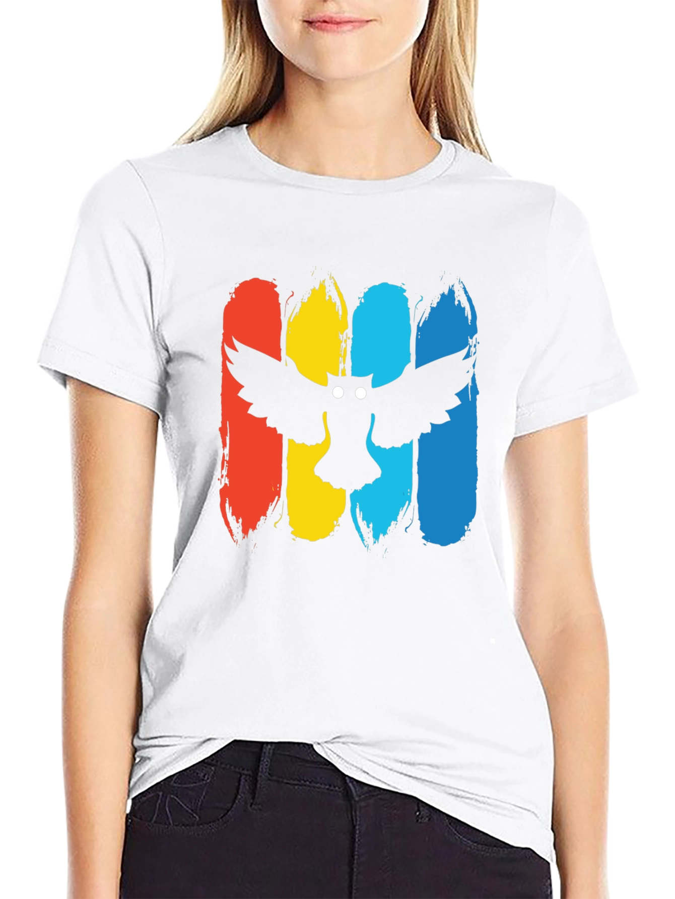 Black Owl Silhouette Graphic Print Men's Black T-Shirt view 9