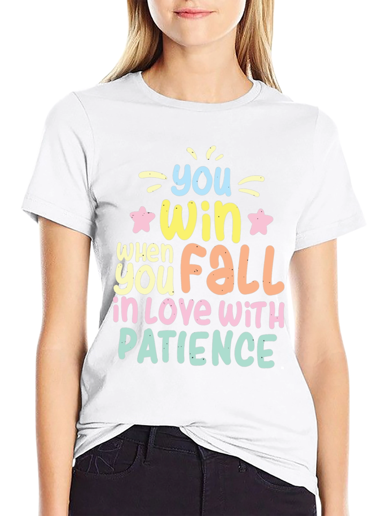 Black Win With Patience T-Shirt - Inspiring Graphic Tee view 9