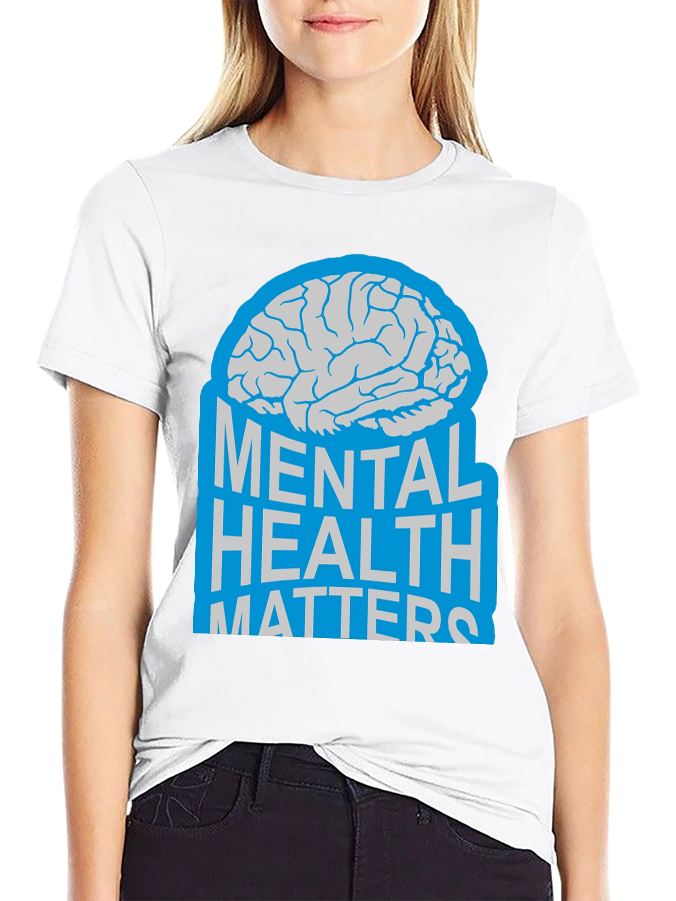 Black Mental Health Matters Brain Graphic T-Shirt view 9