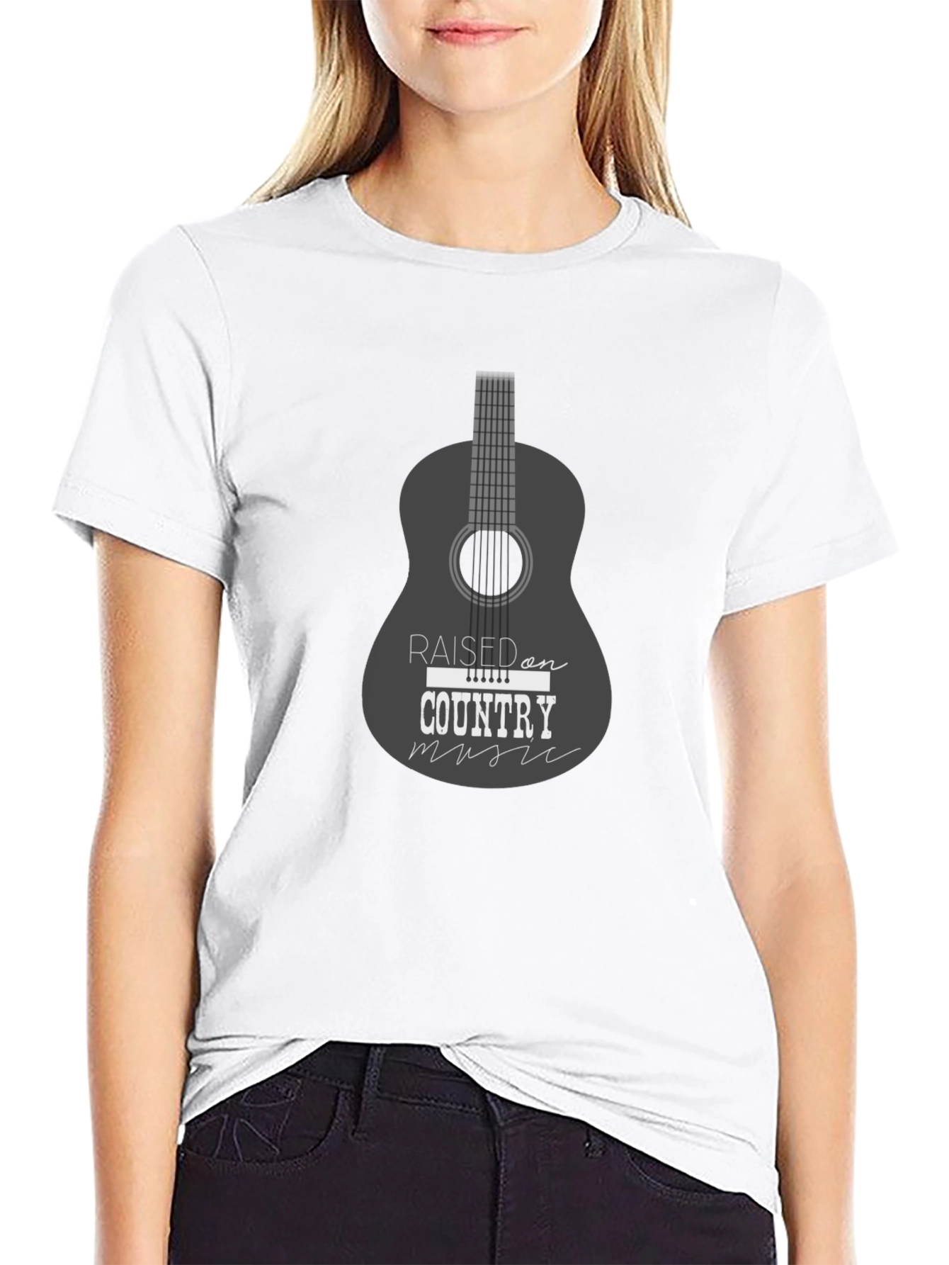 Black Country Music Guitar T-Shirt view 9