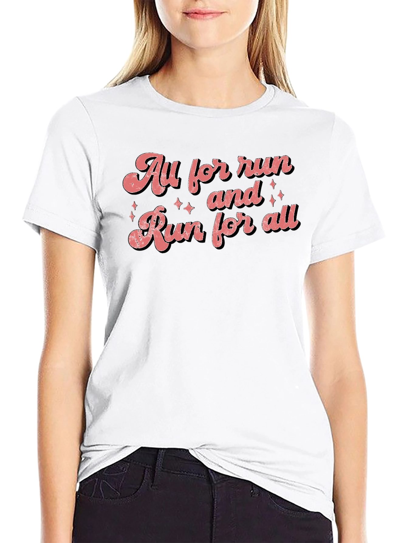 Black All for Run and Run for All T-Shirt view 9