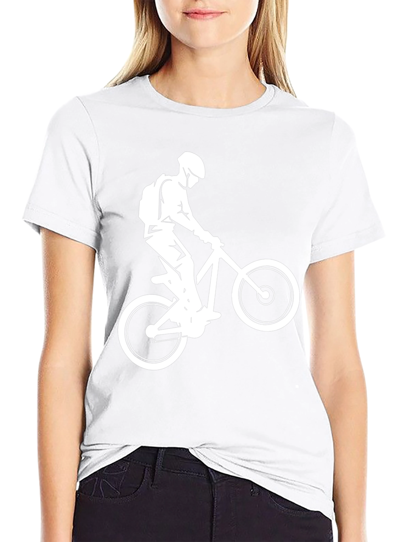 Black Mountain Biker Graphic Tee - Black Cotton T-Shirt view 9