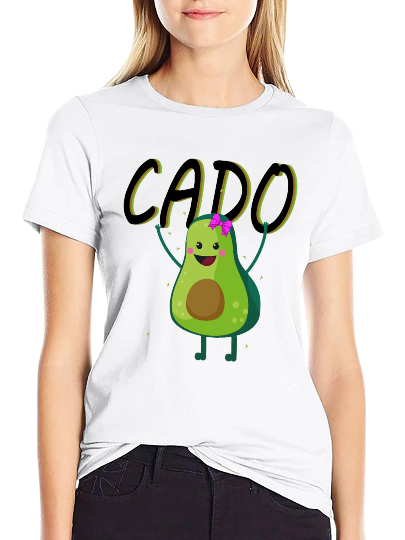 Black Funny Avocado Black T-Shirt - CADO view 9