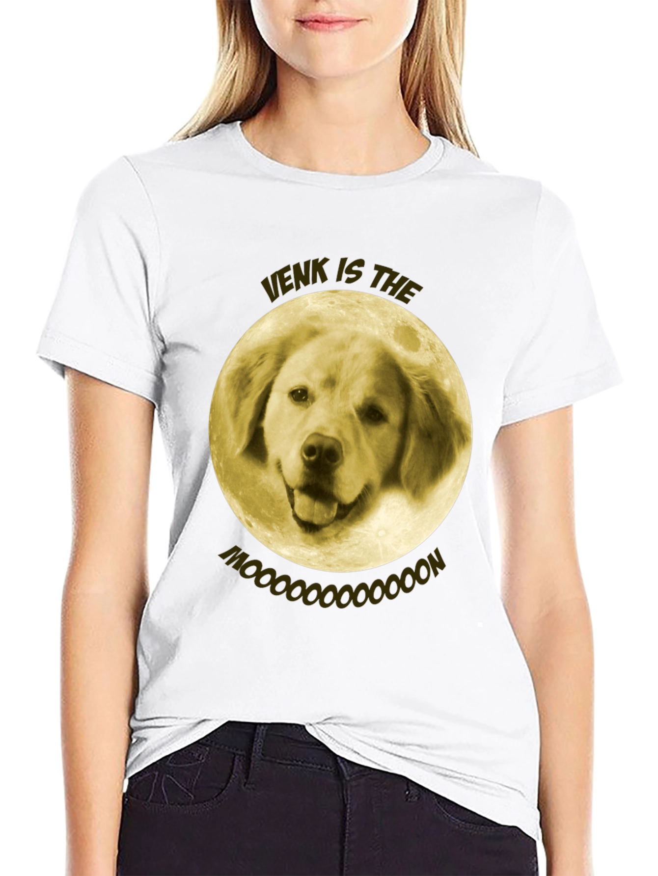Black Venk Is The Moooon T-Shirt - Golden Retriever Dog view 9