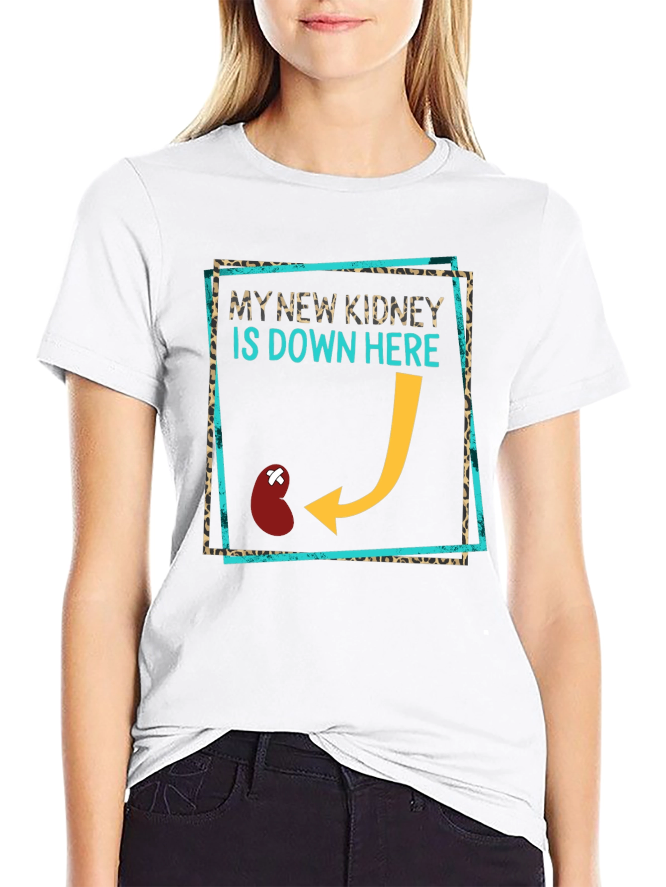 Black New Kidney Funny T-Shirt - Transplant Awareness Tee view 9