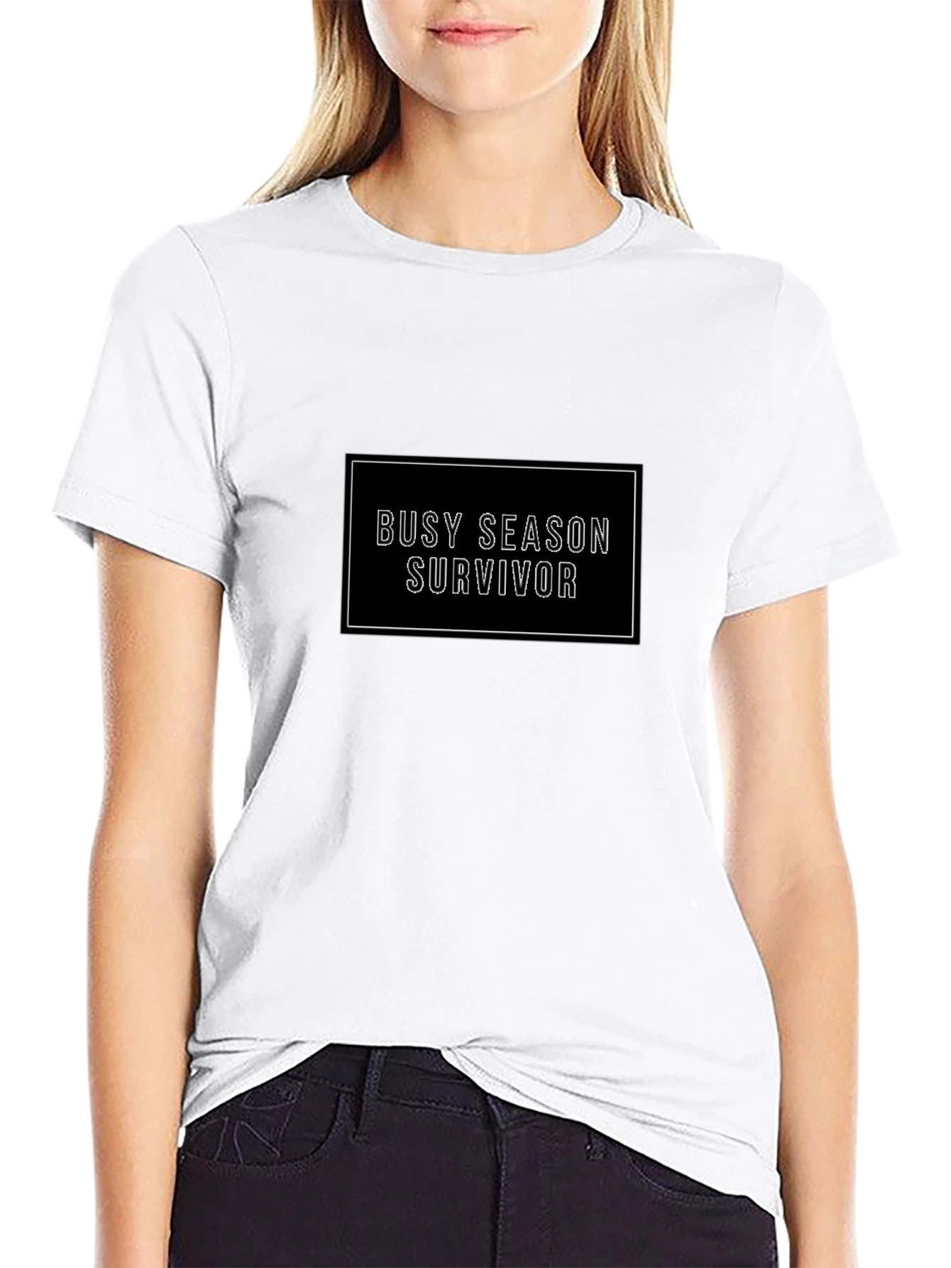 Black Busy Season Survivor Black Graphic Tee view 9