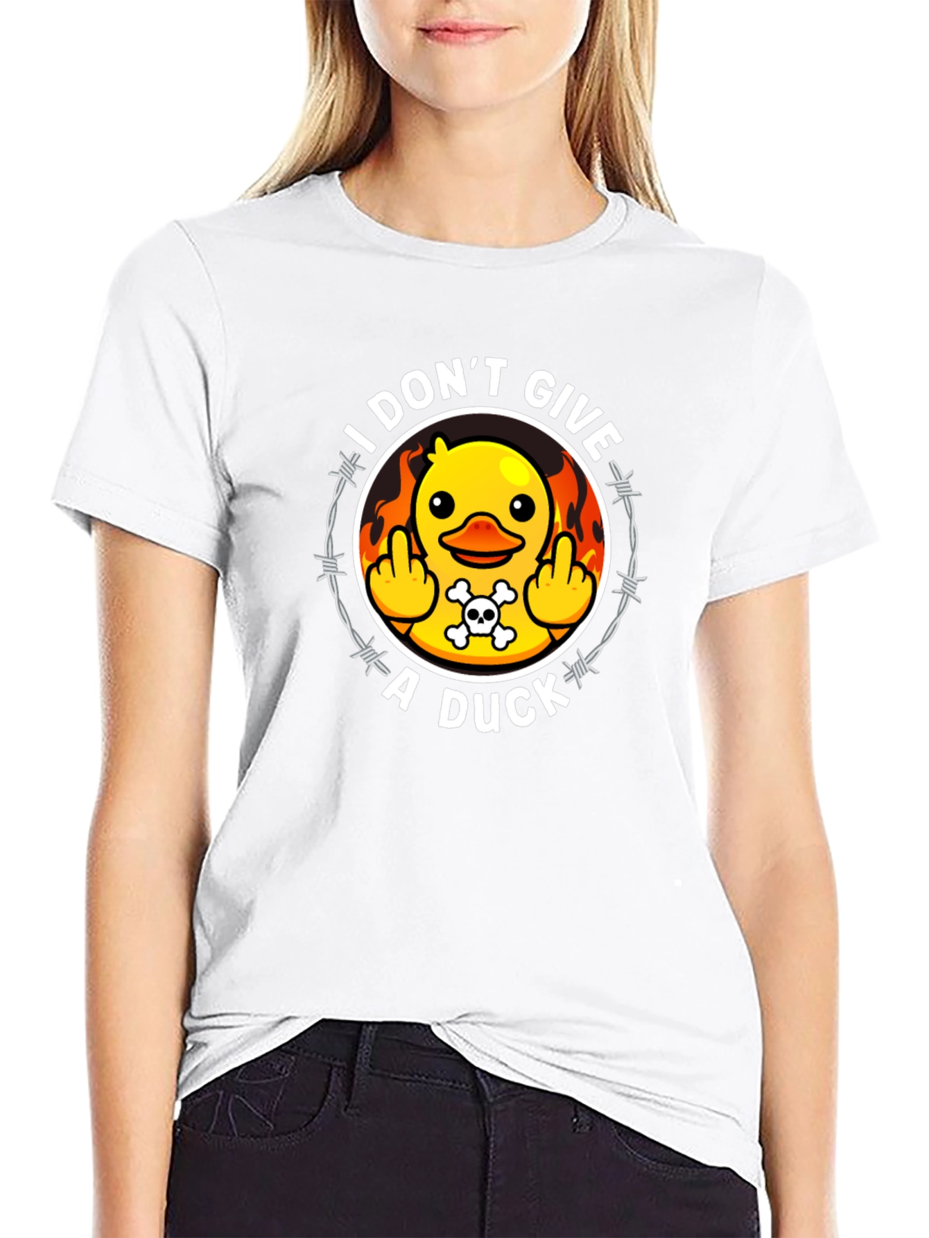 Black I Don't Give a Duck Graphic T-Shirt view 9