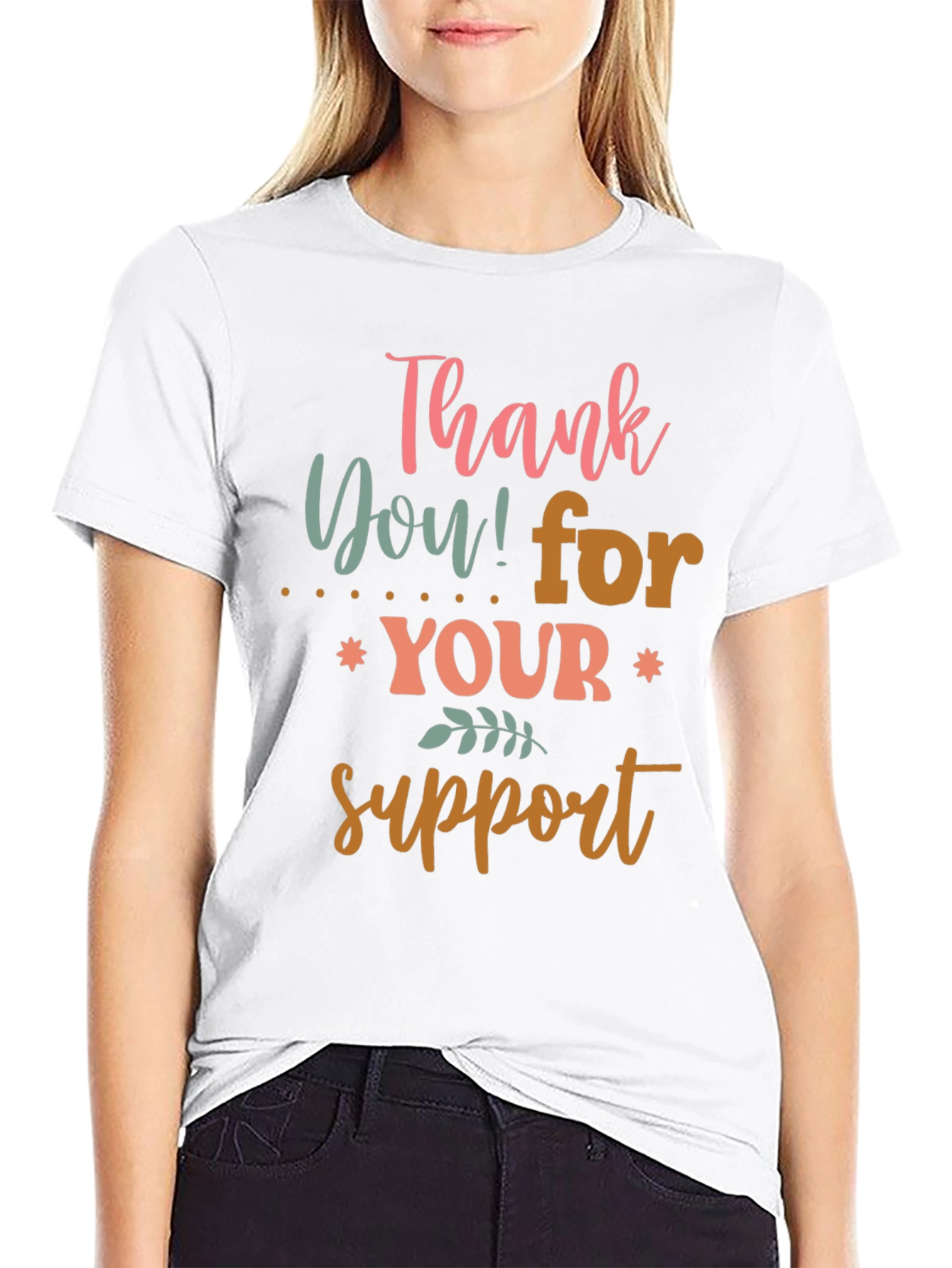 Black Thank You For Your Support Graphic Tee view 9