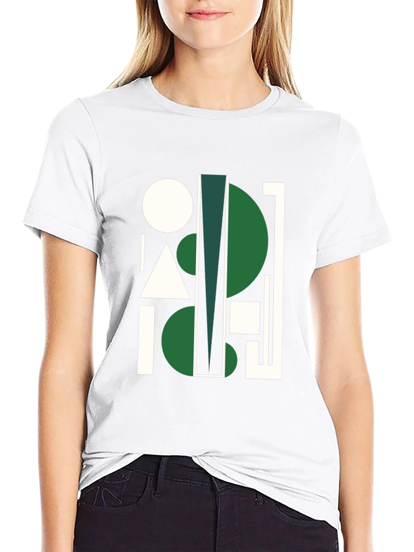 Black Geometric Abstract Black Graphic Tee view 9