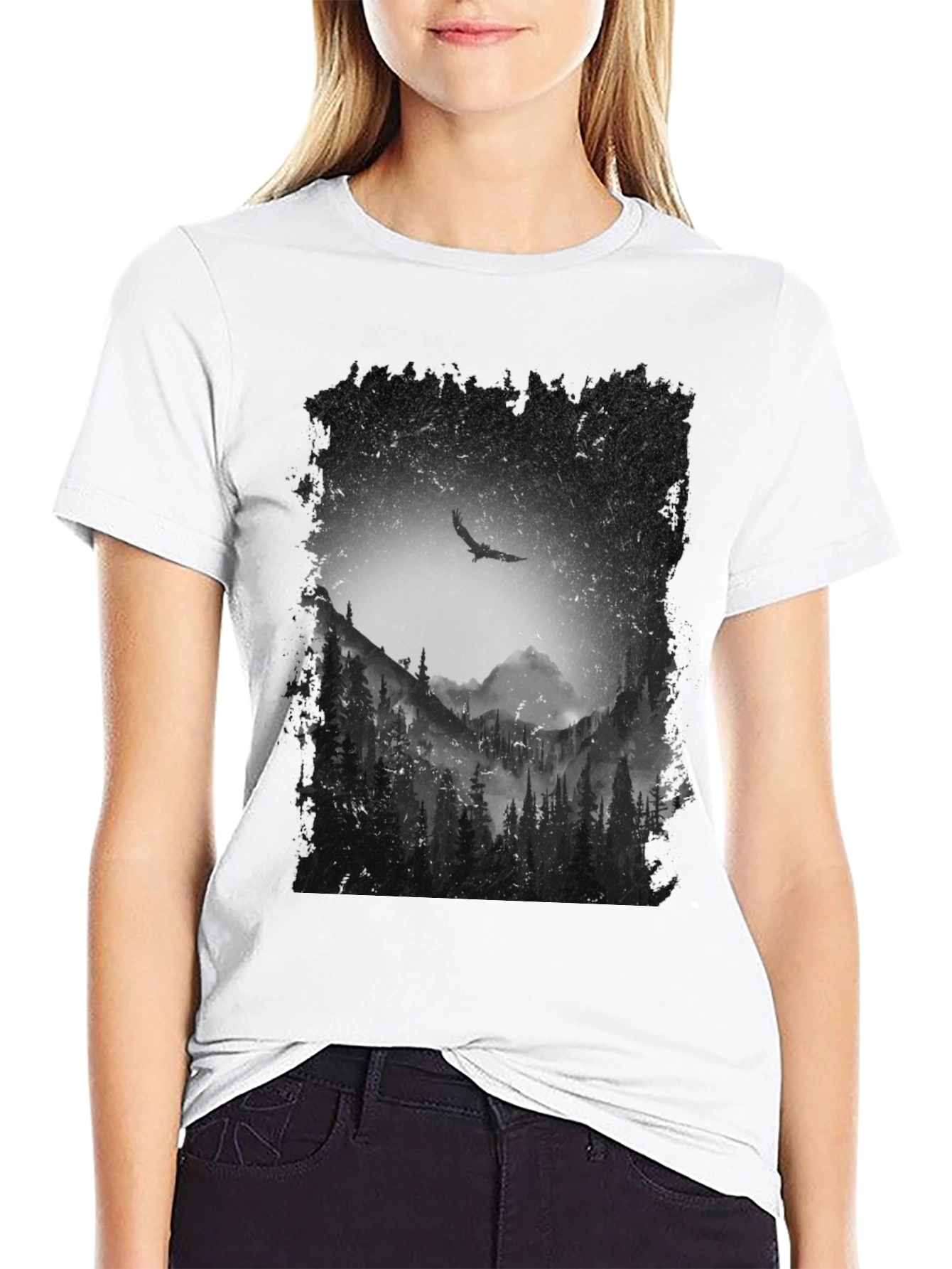 Black Eagle Mountain Forest T-Shirt view 9