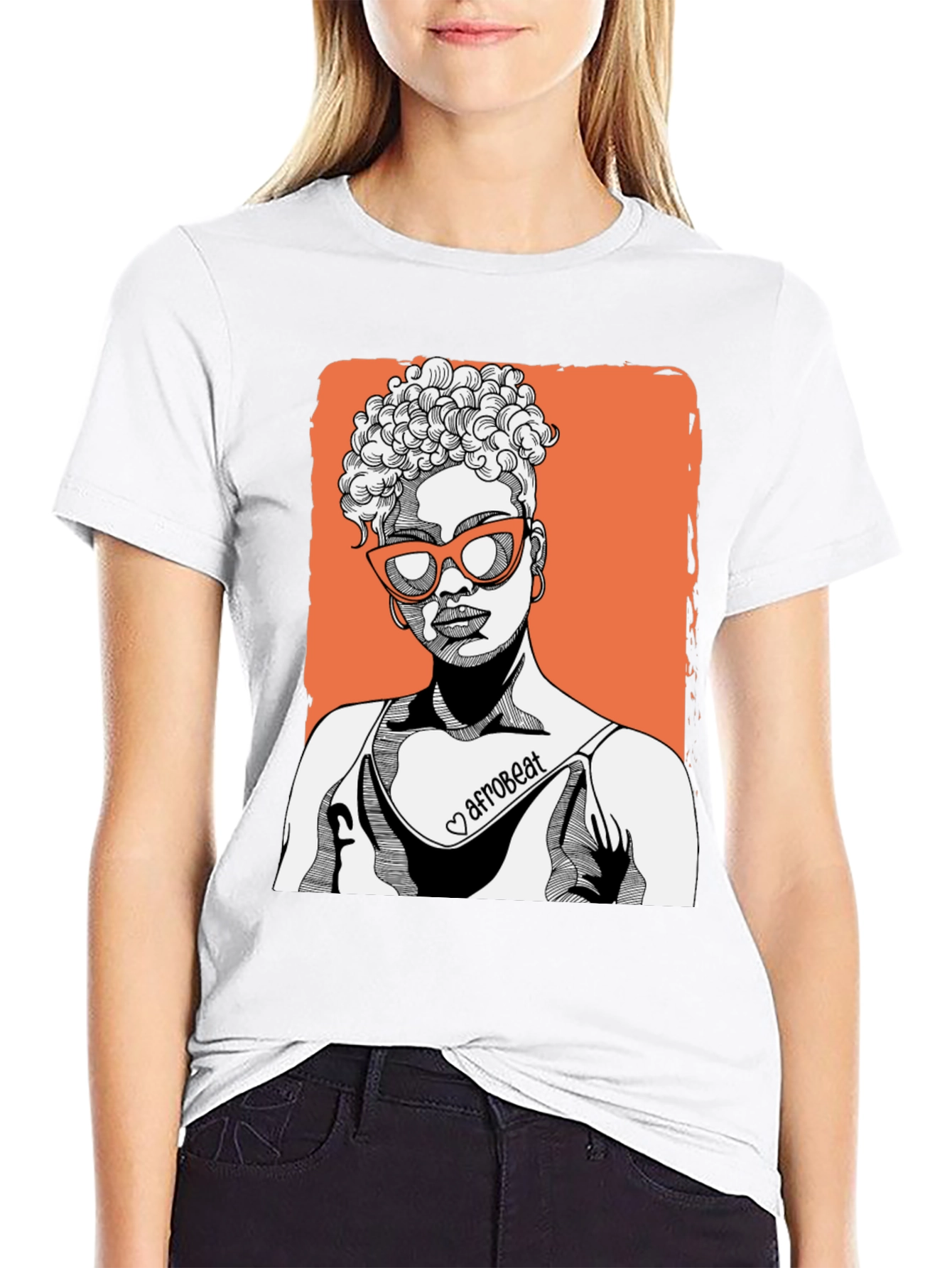 Black Afrobeat Woman Graphic T-Shirt - Stylish Casual Tee view 9