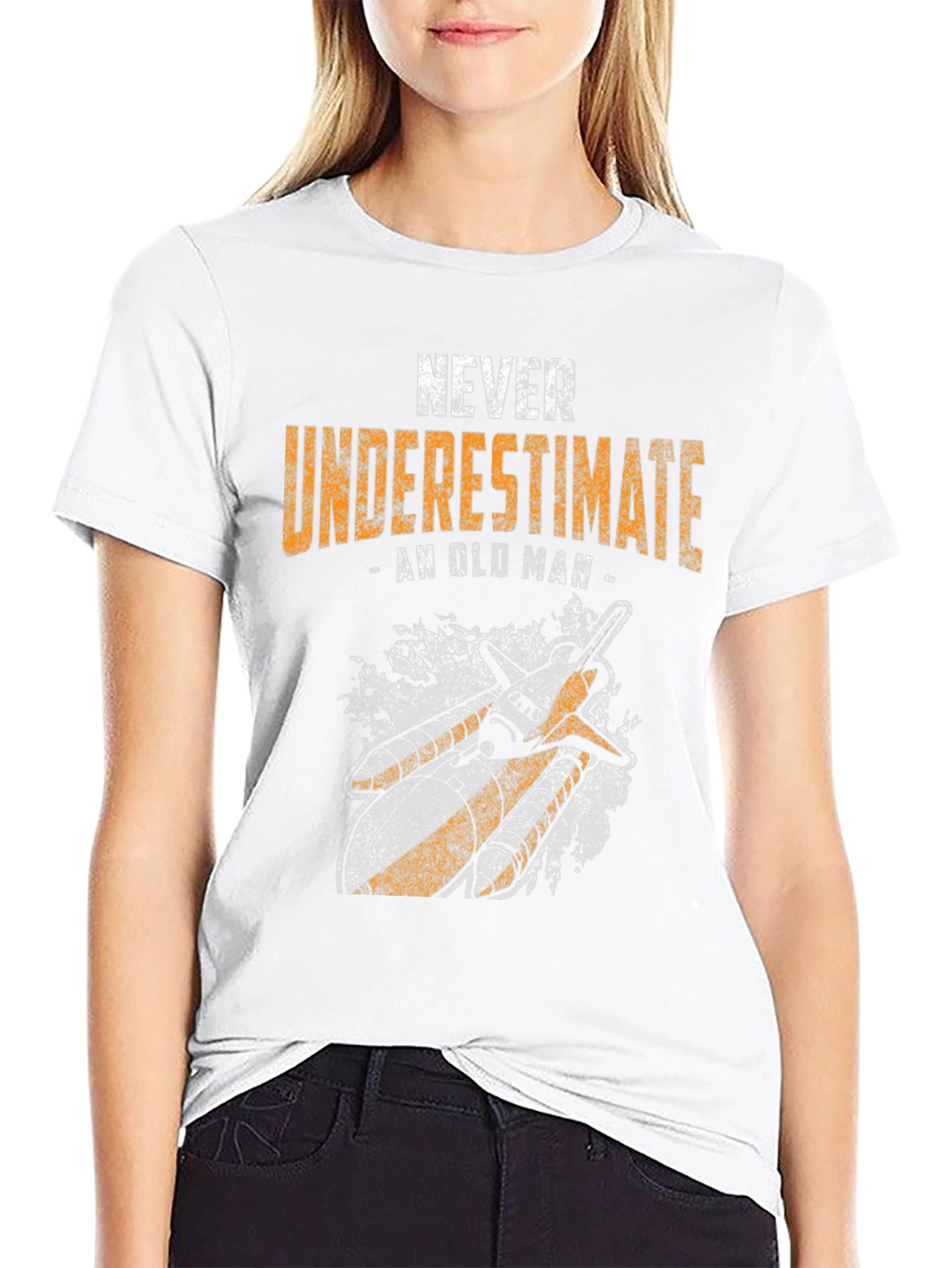 Black Never Underestimate An Old Man T-Shirt view 9