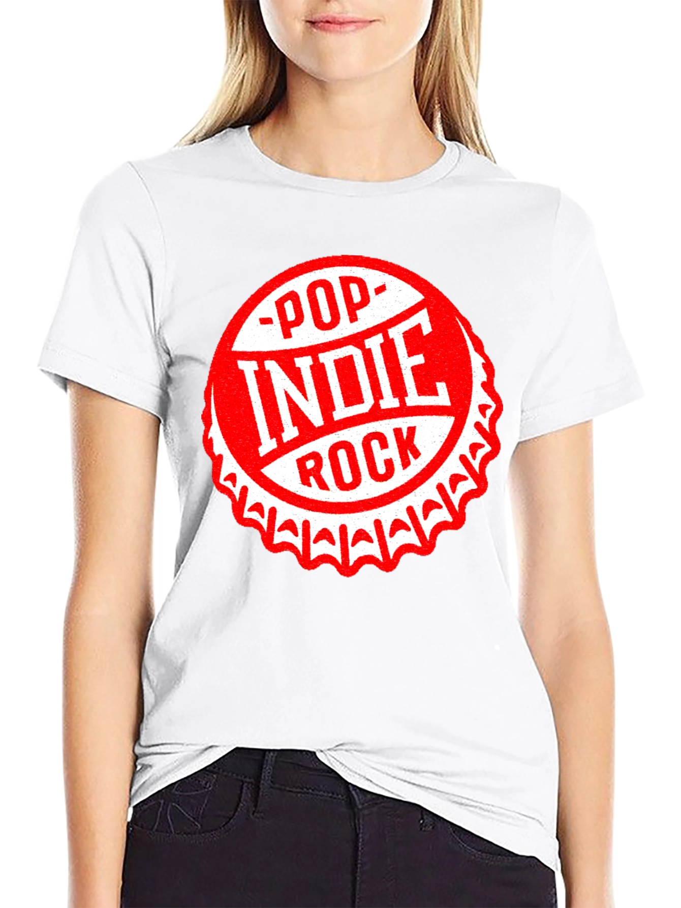 Black Pop Indie Rock Graphic Tee - Black Cotton T-Shirt view 9